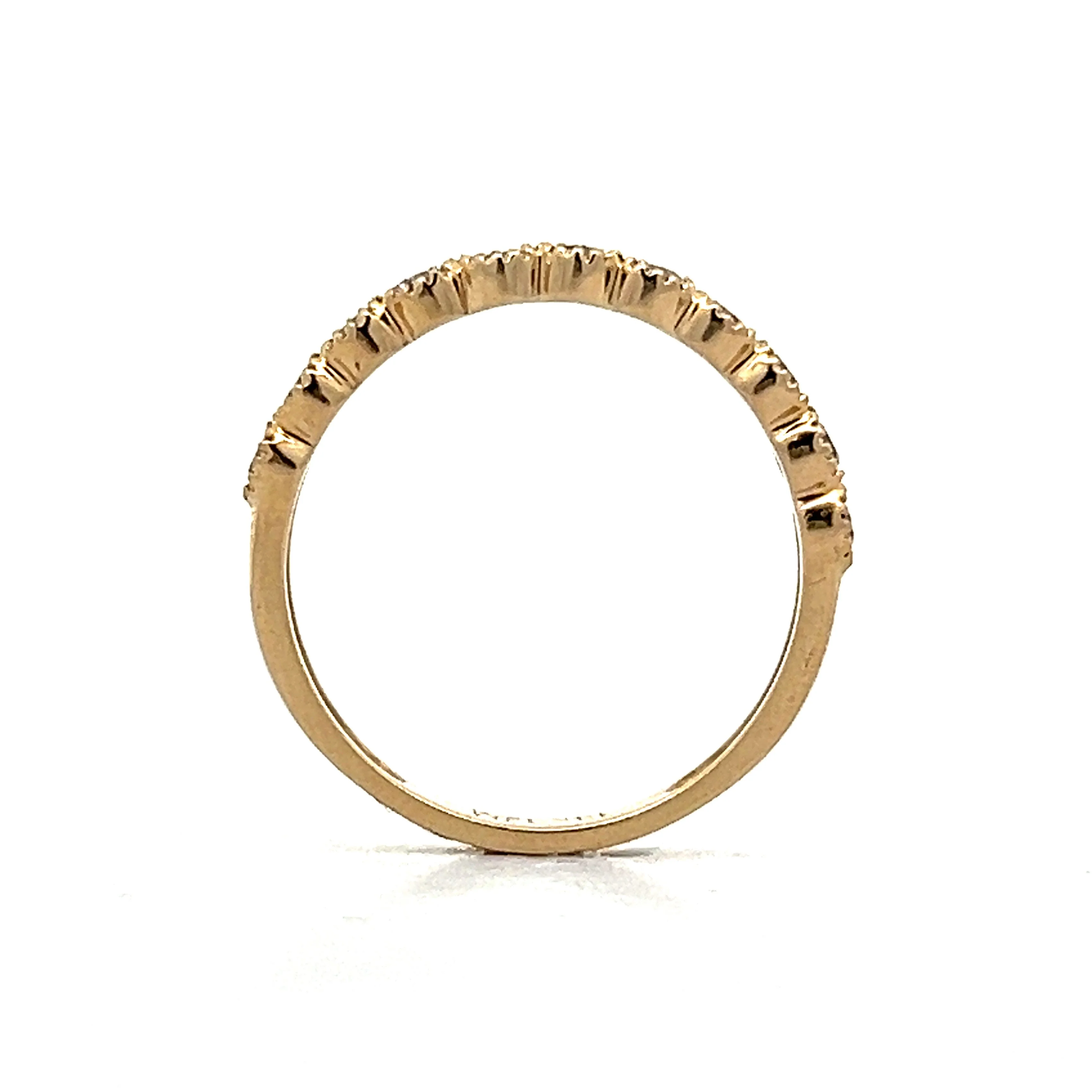 .33 Bezel Diamond Milgrain Wedding Band in Yellow Gold - Image 4