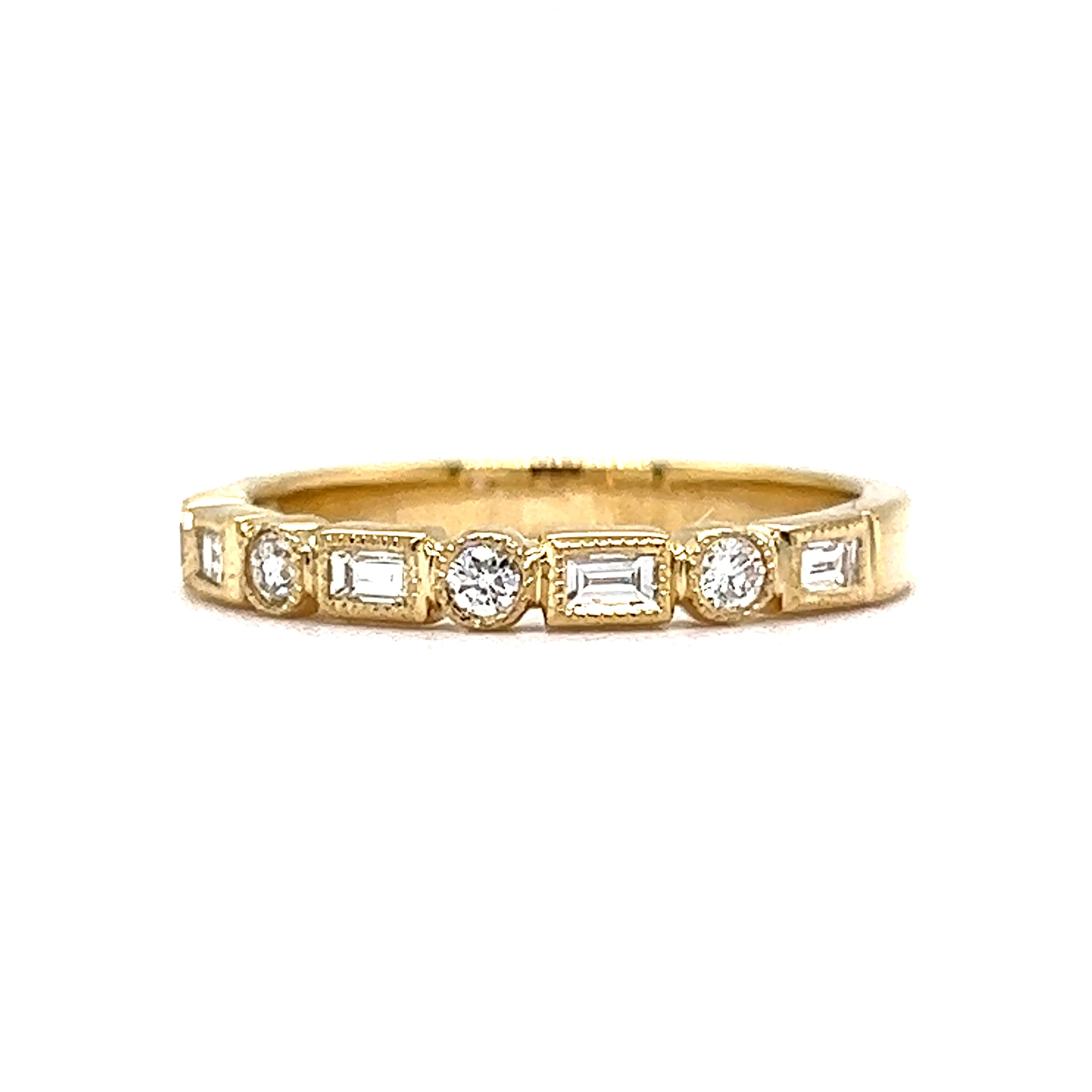 .33 Bezel Set Diamond Wedding Band in 14k Yellow Gold - Image 2