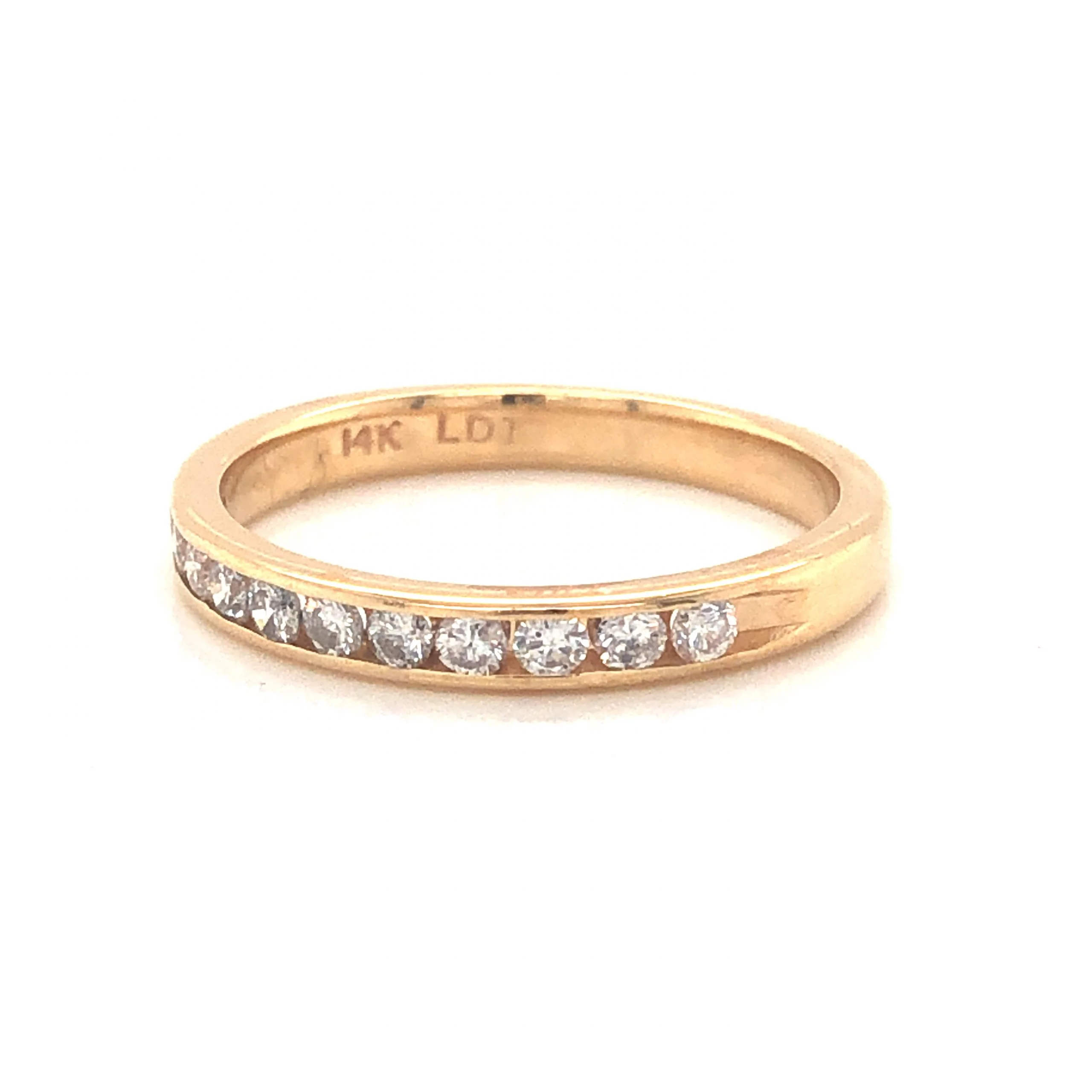.33 Channel Set Diamond Wedding Band in 14k Yellow Gold - Image 2