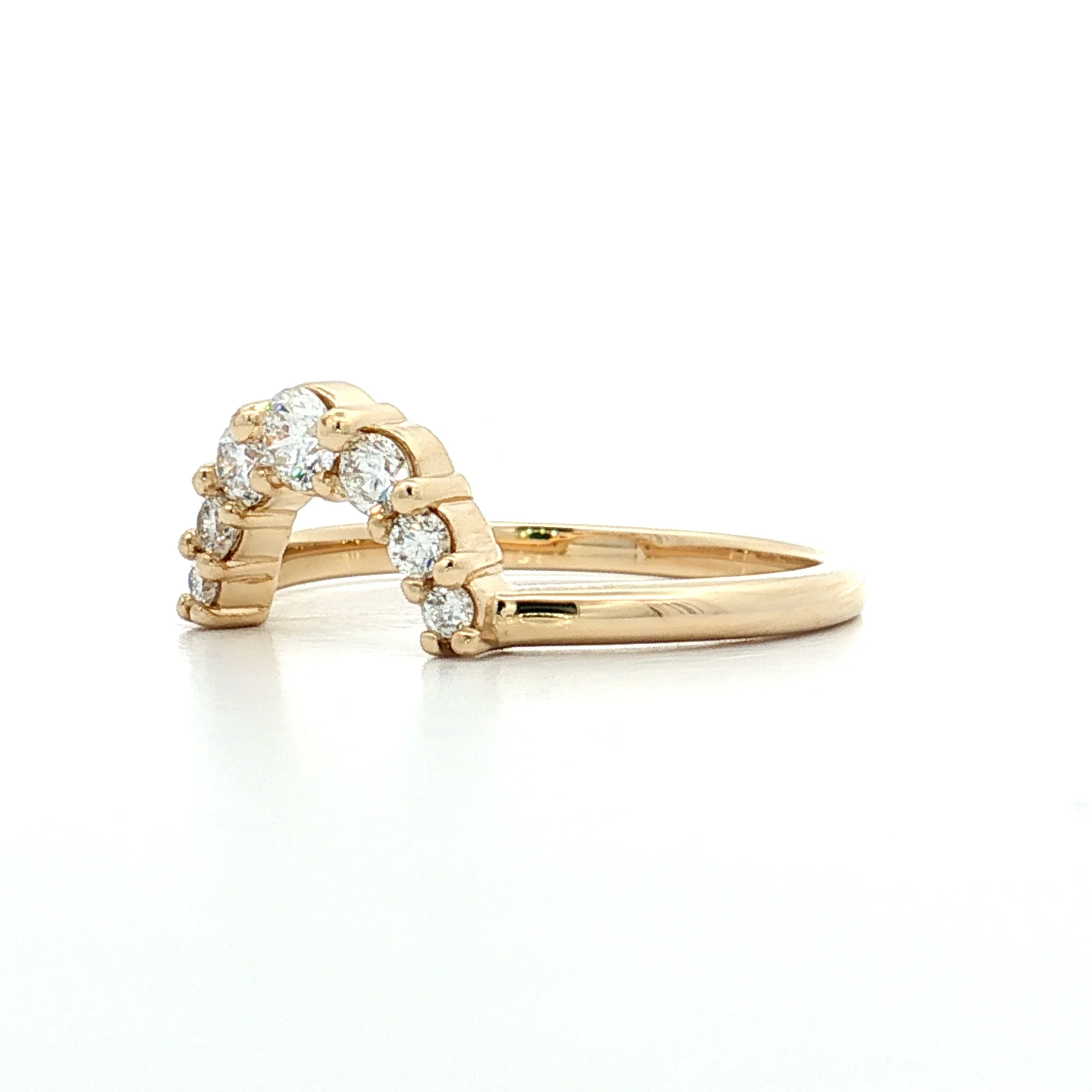 .33 Diamond Contoured Stacking Band 14k Yellow Gold - Image 2