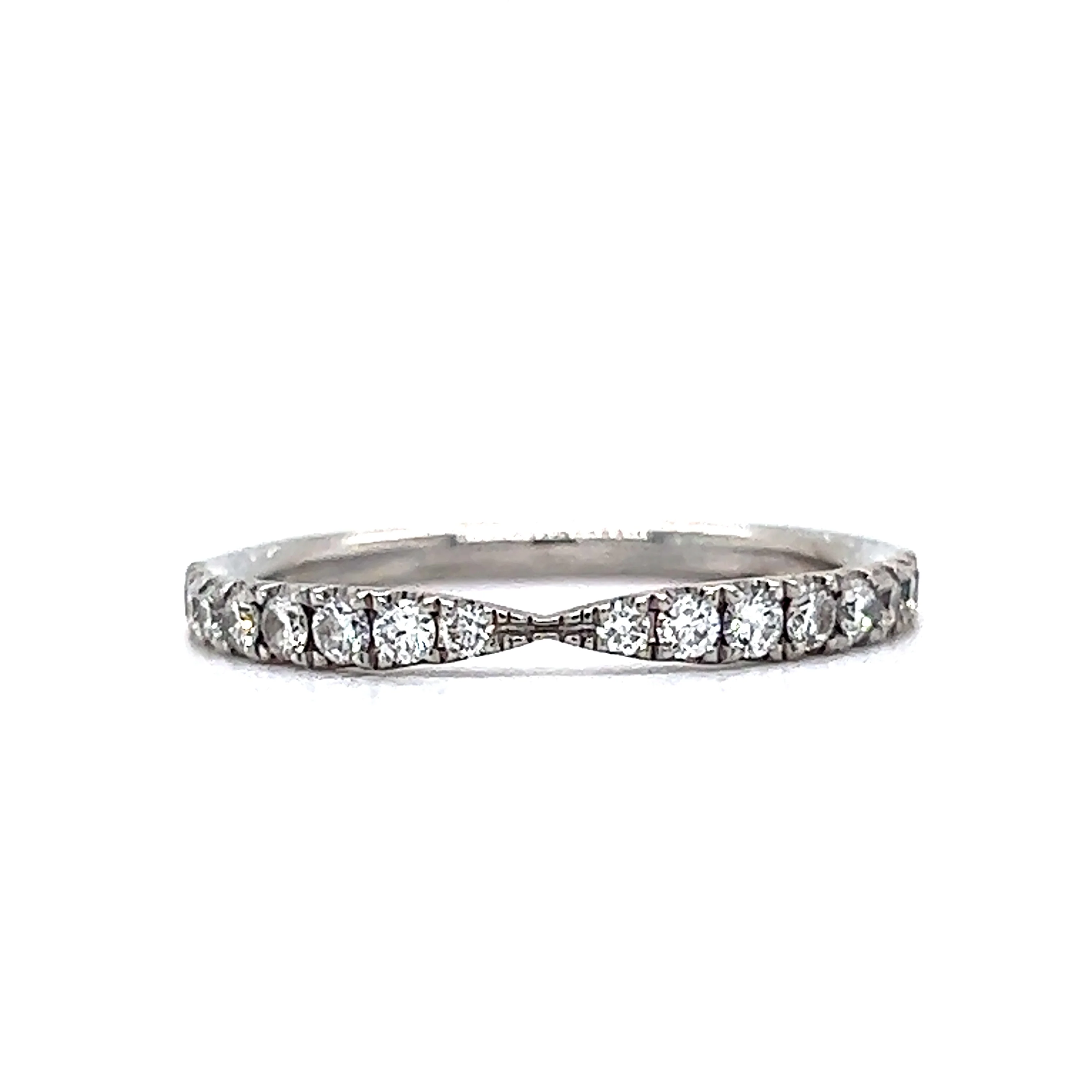 .33 Diamond Half-Eternity Twist Band in 18k White Gold