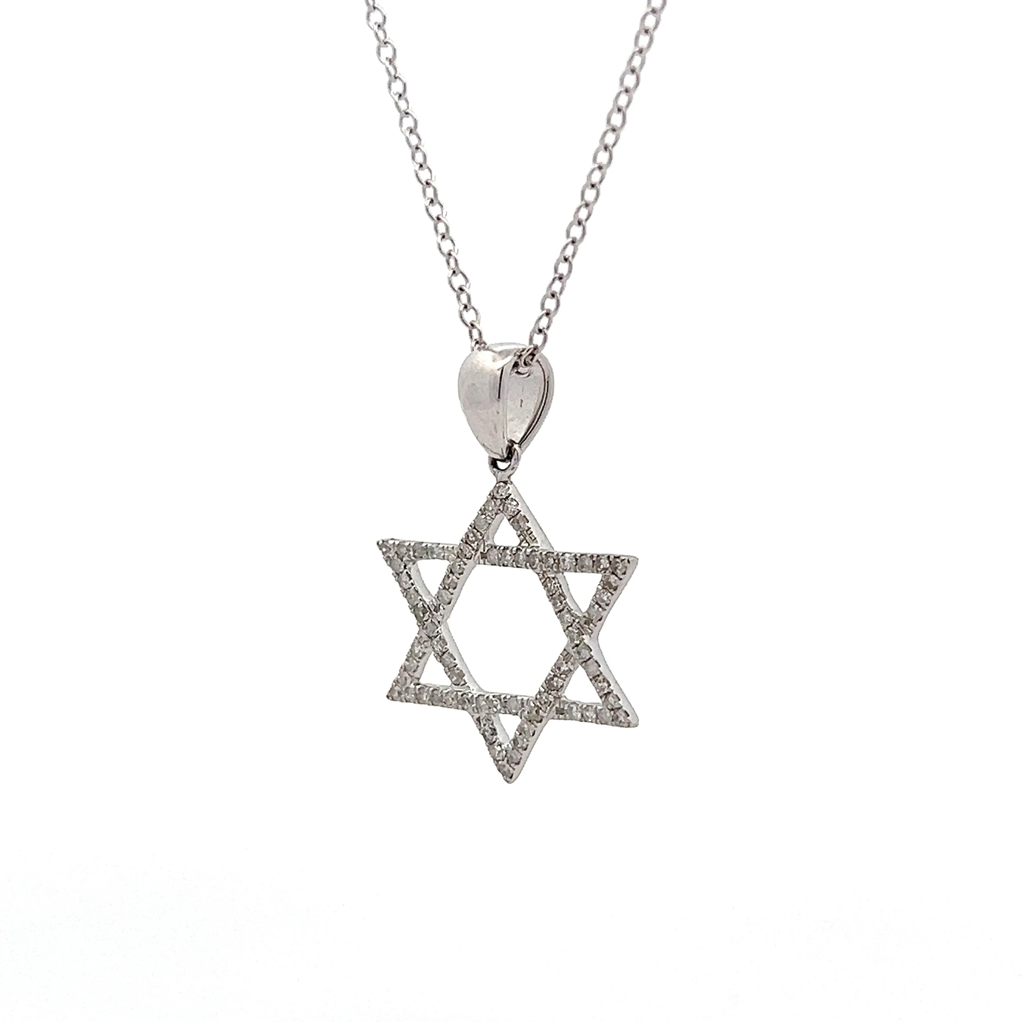 .33 Diamond Star of David Pendant Necklace in 14k - Image 2