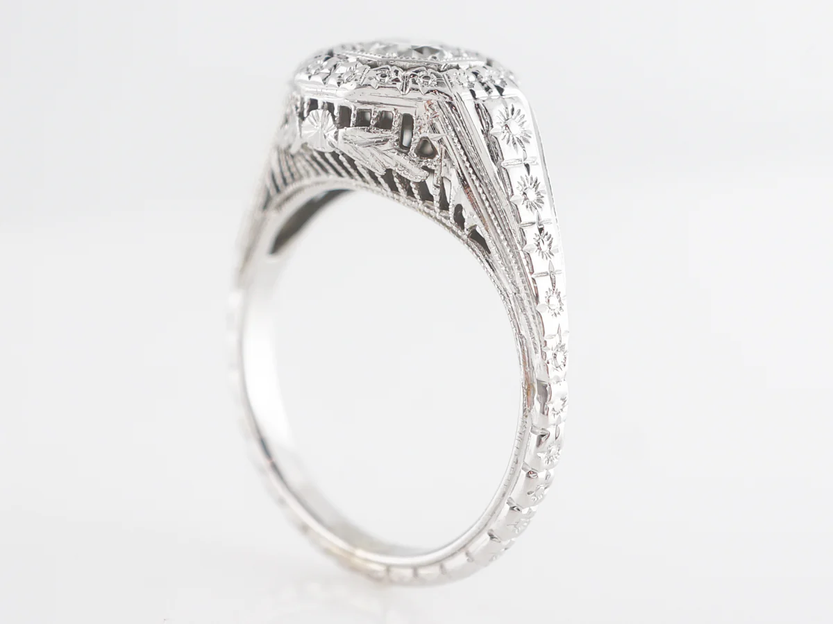 .33 European Diamond Engagement Ring in 18K White Gold - Image 3