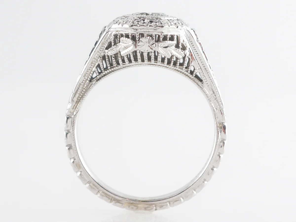 .33 European Diamond Engagement Ring in 18K White Gold - Image 4