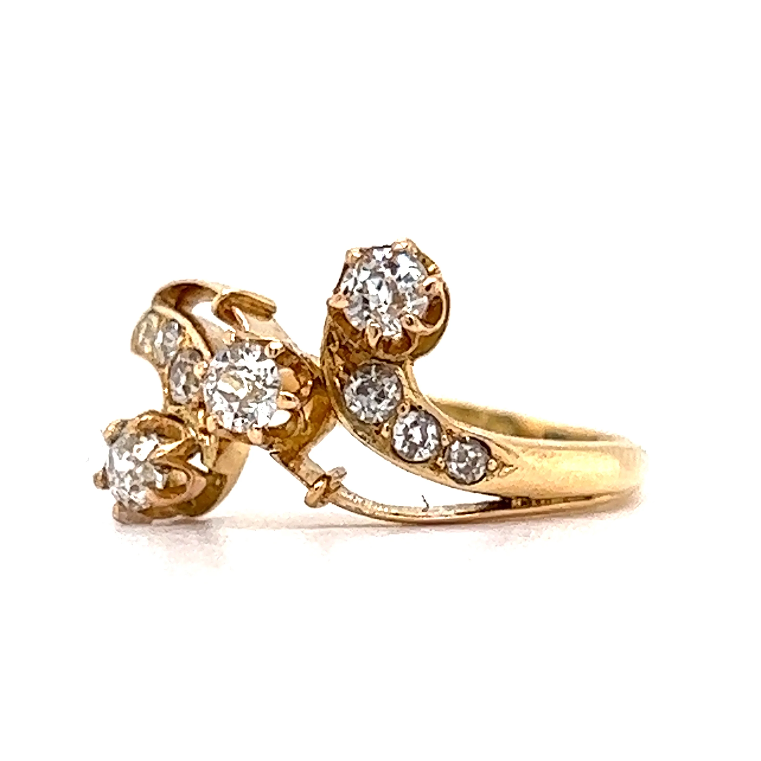 .33 Old European Three Stone Diamond Ring in 18k Yellow Gold - Image 2