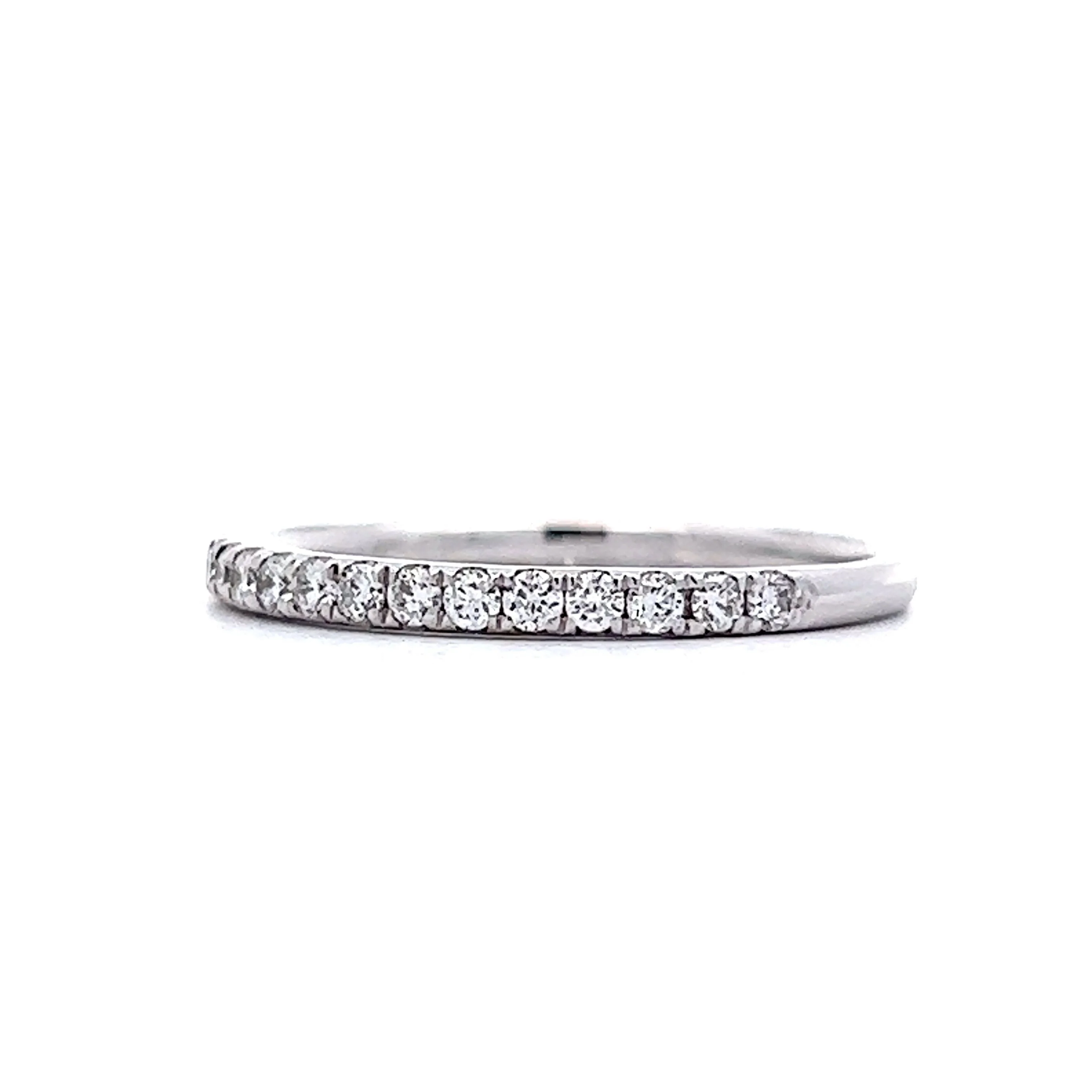 .33 Thin Diamond Wedding Band in 14k White Gold - Image 3