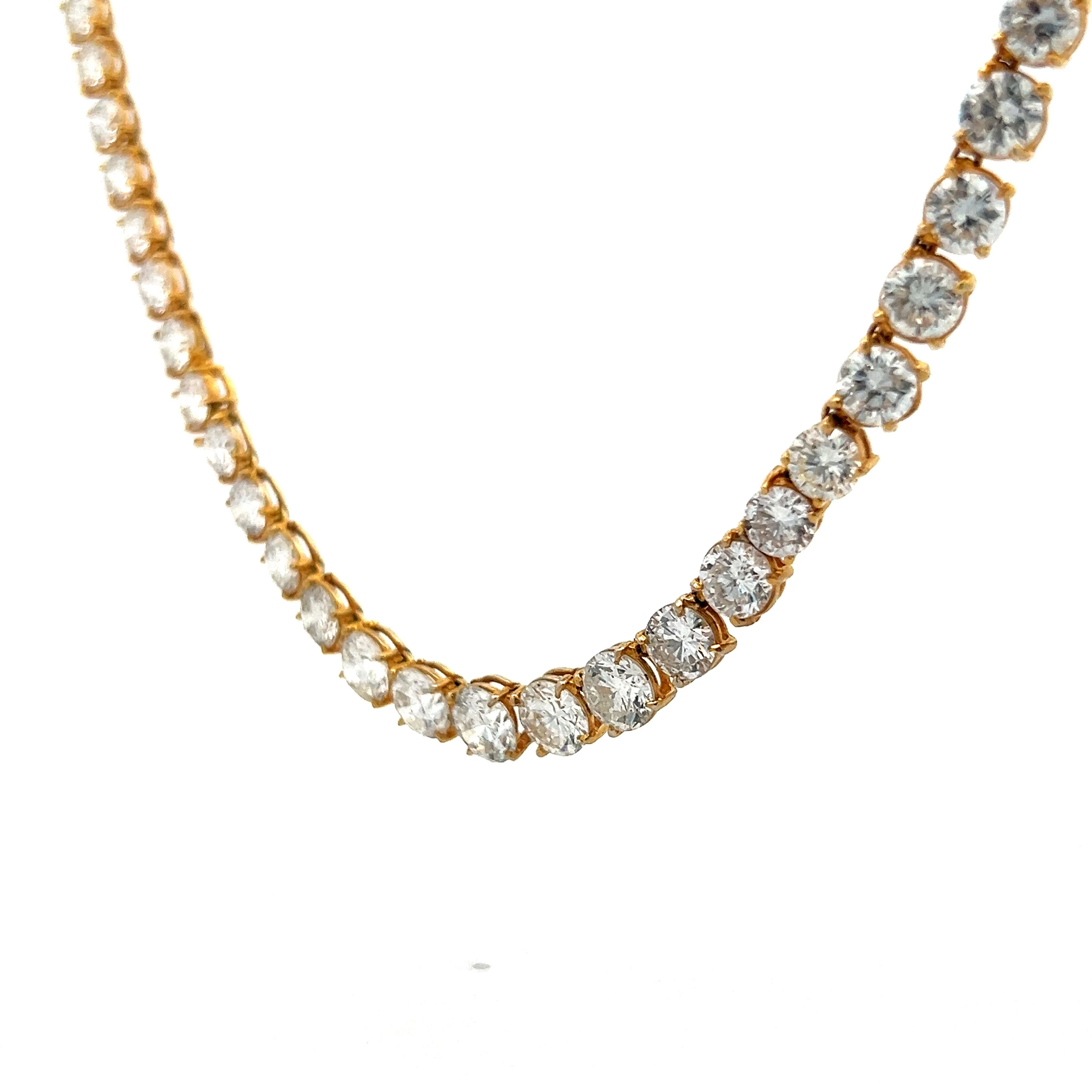 34.00 Carat Diamond Riviera Necklace in 18k Yellow Gold - Image 2