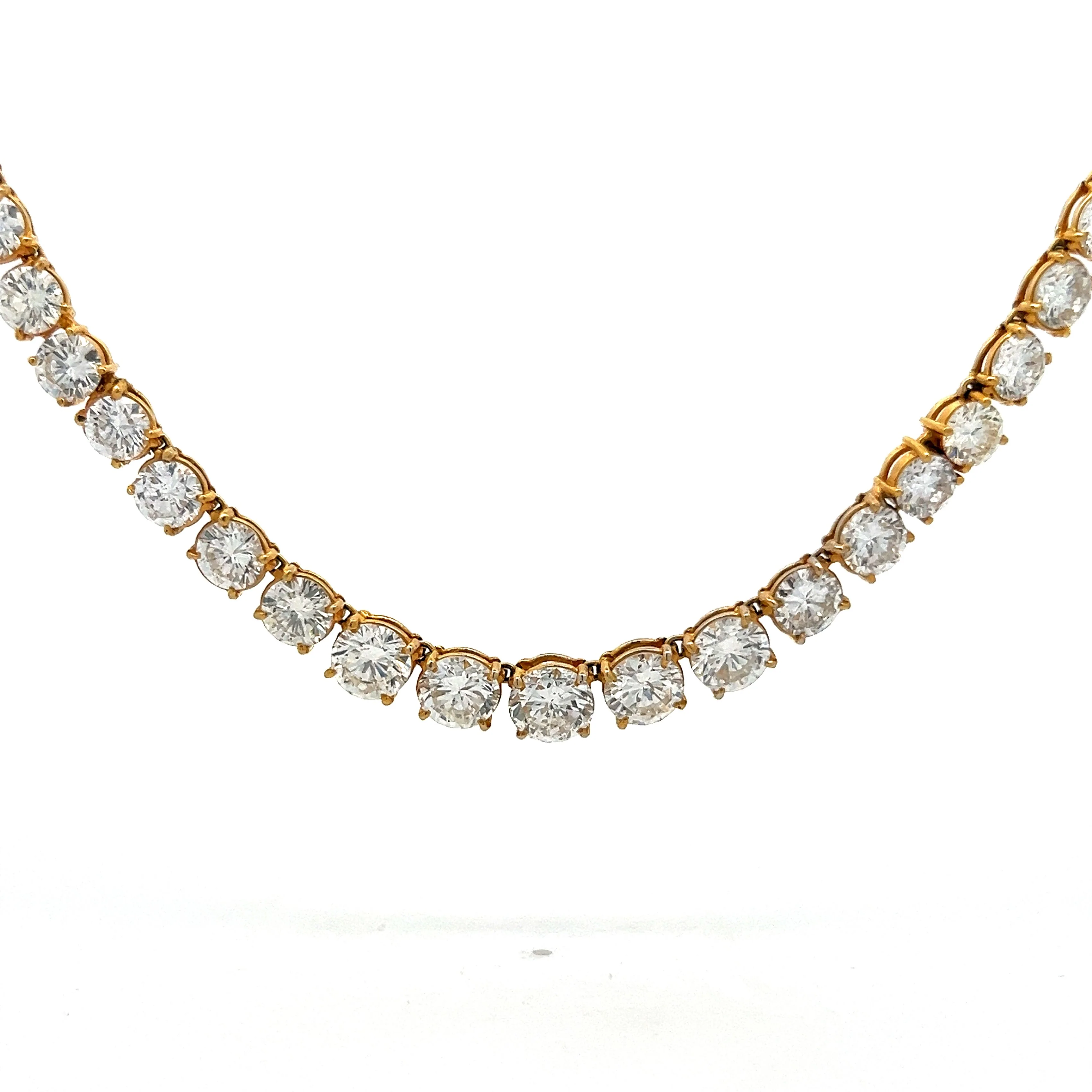 34.00 Carat Diamond Riviera Necklace in 18k Yellow Gold - Image 4