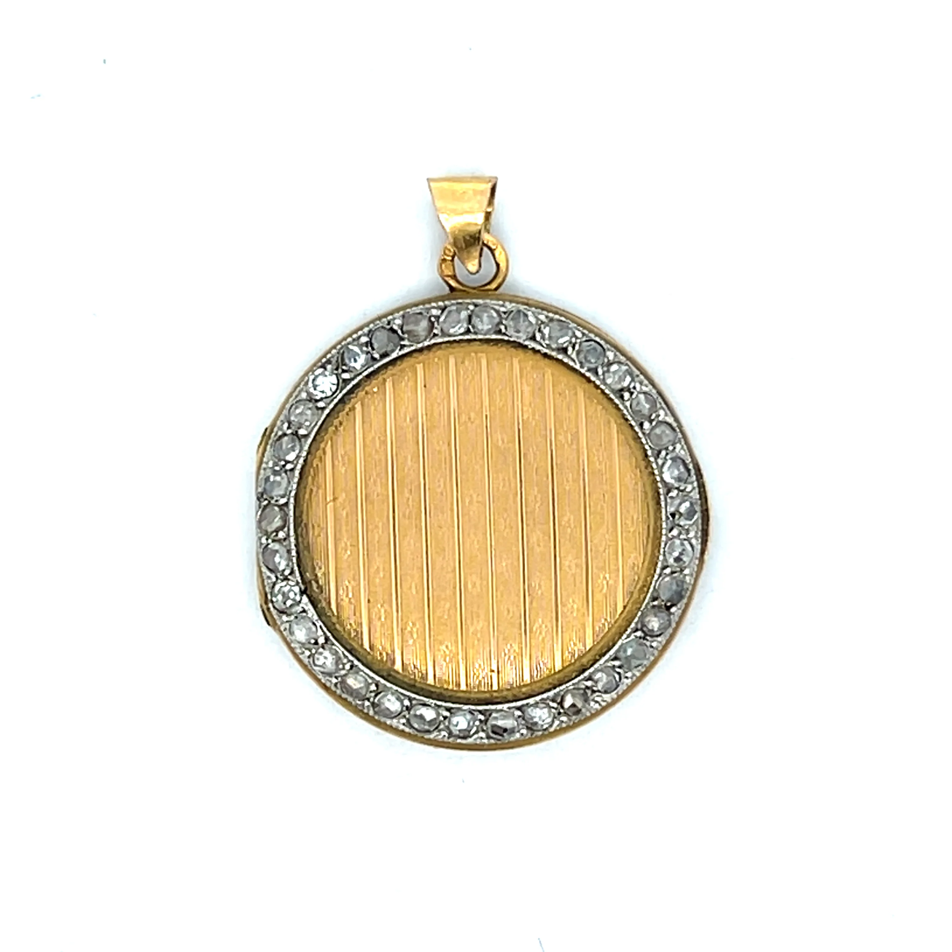 .34 Antique Victorian Diamond Locket Pendant in 18k