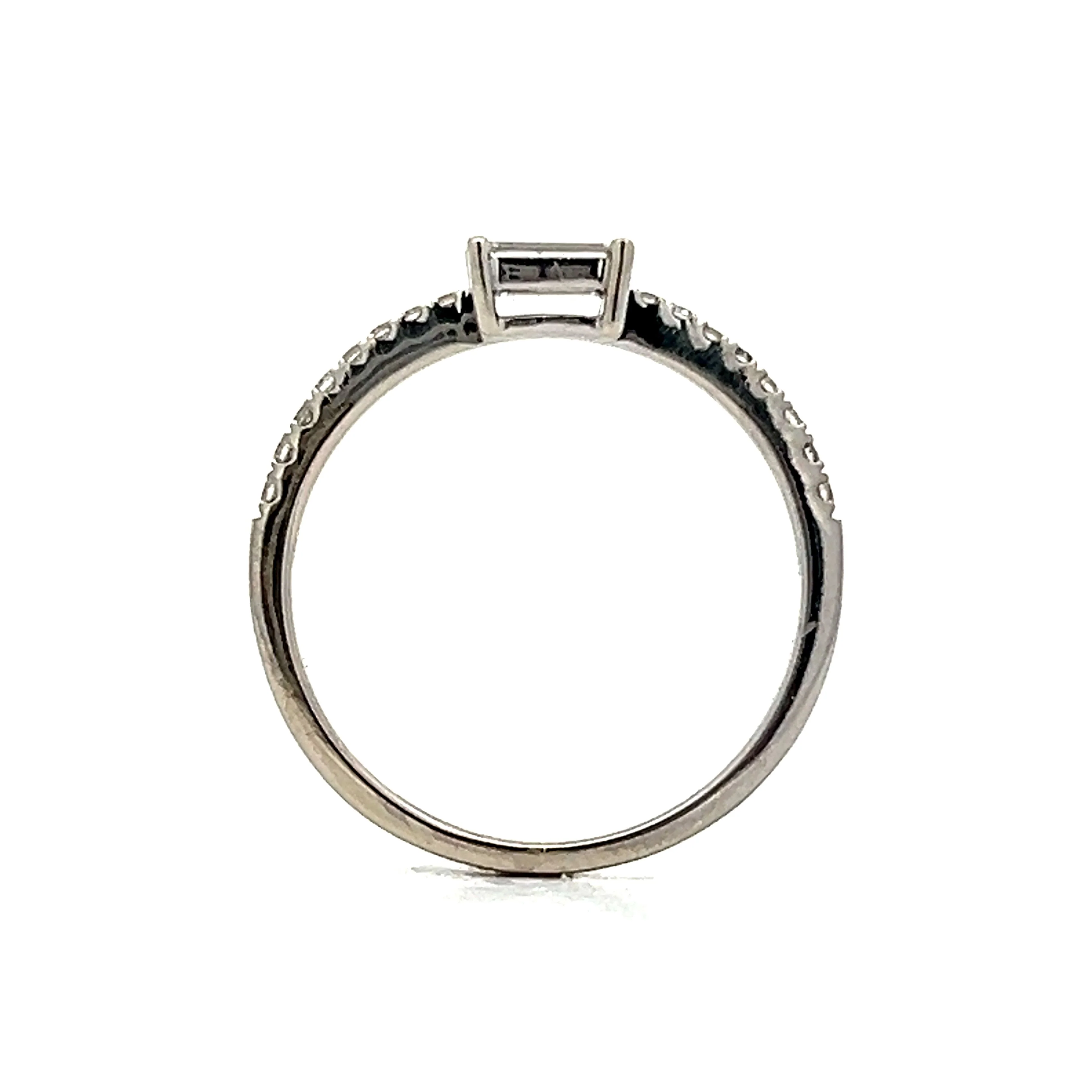 .34 Baguette Diamond Stacking Ring in 14k White Gold - Image 4
