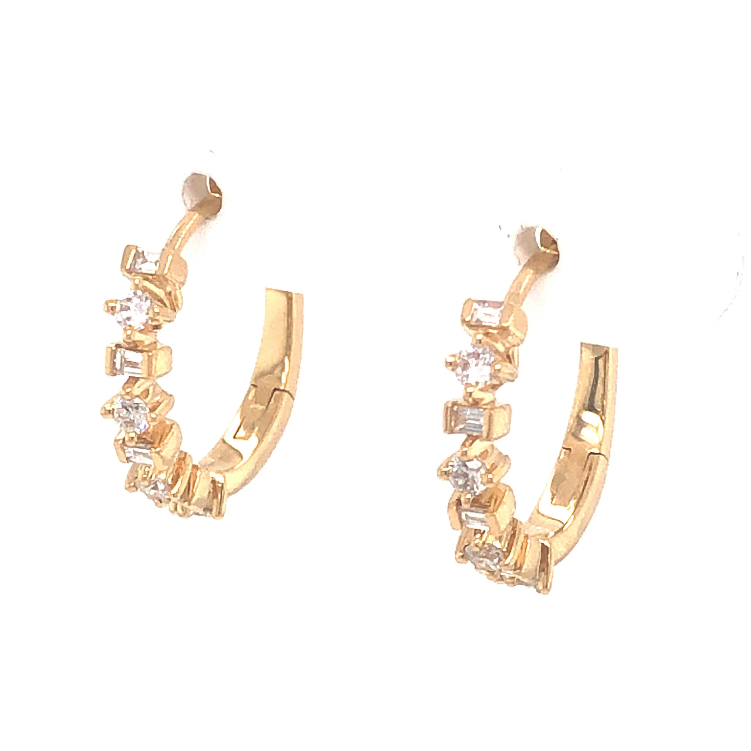 .34 Carat Diamond Hoop Earrings in 18K Yellow Gold - Image 2