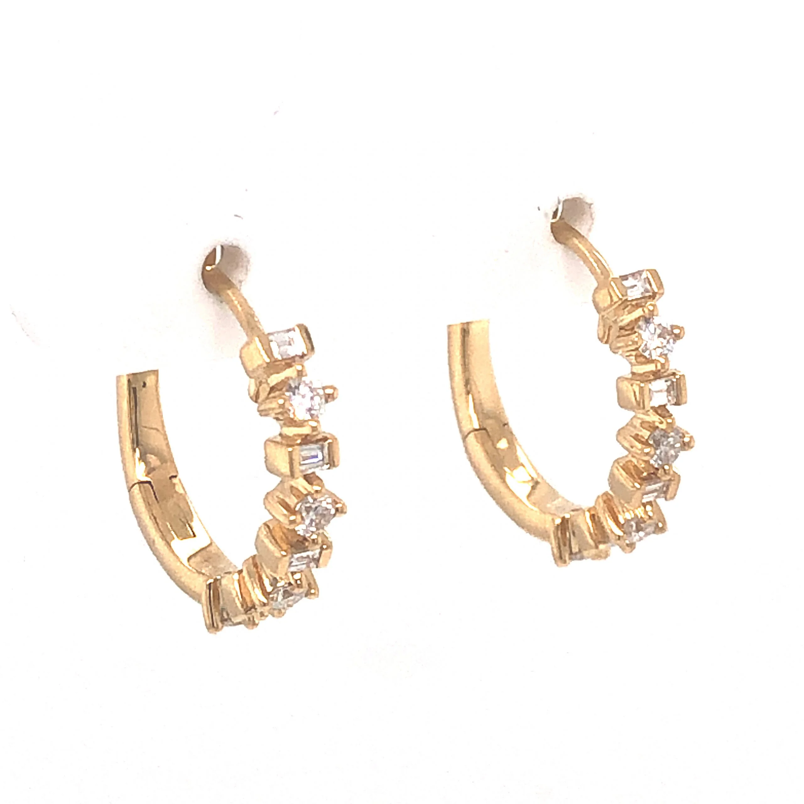 .34 Carat Diamond Hoop Earrings in 18K Yellow Gold - Image 3