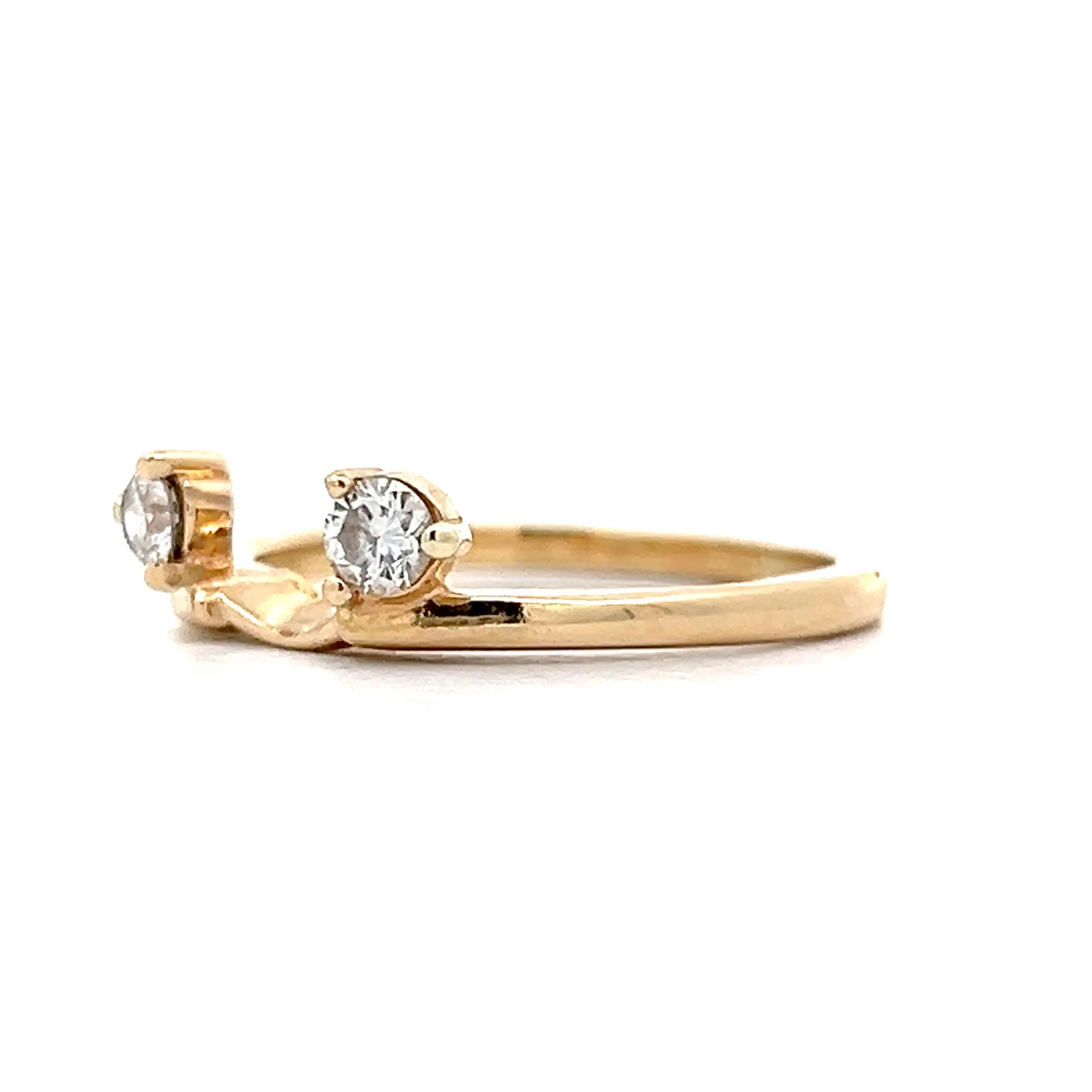 .34 Diamond Ring Guard Wedding Band in Yellow Gold - Image 2