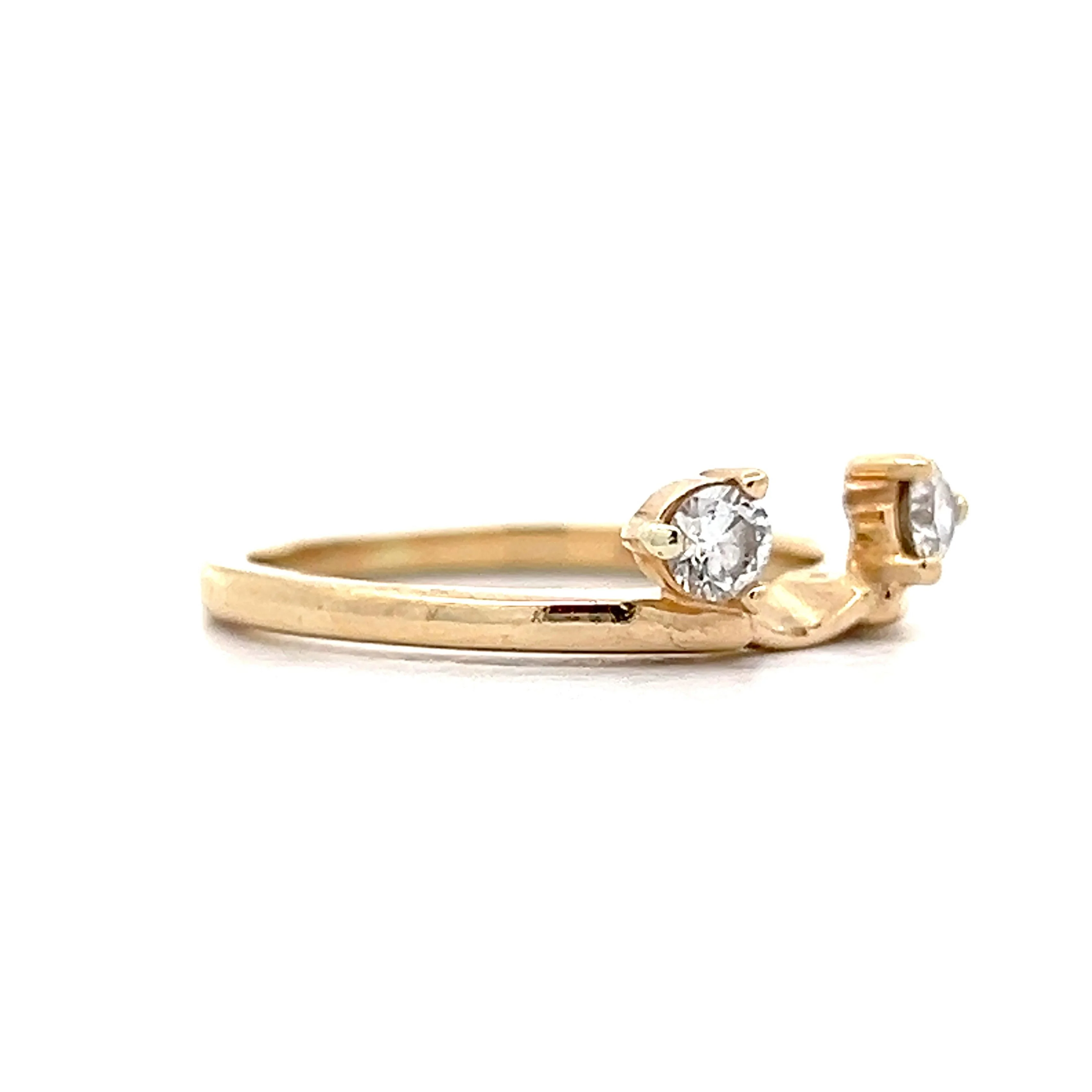.34 Diamond Ring Guard Wedding Band in Yellow Gold - Image 3