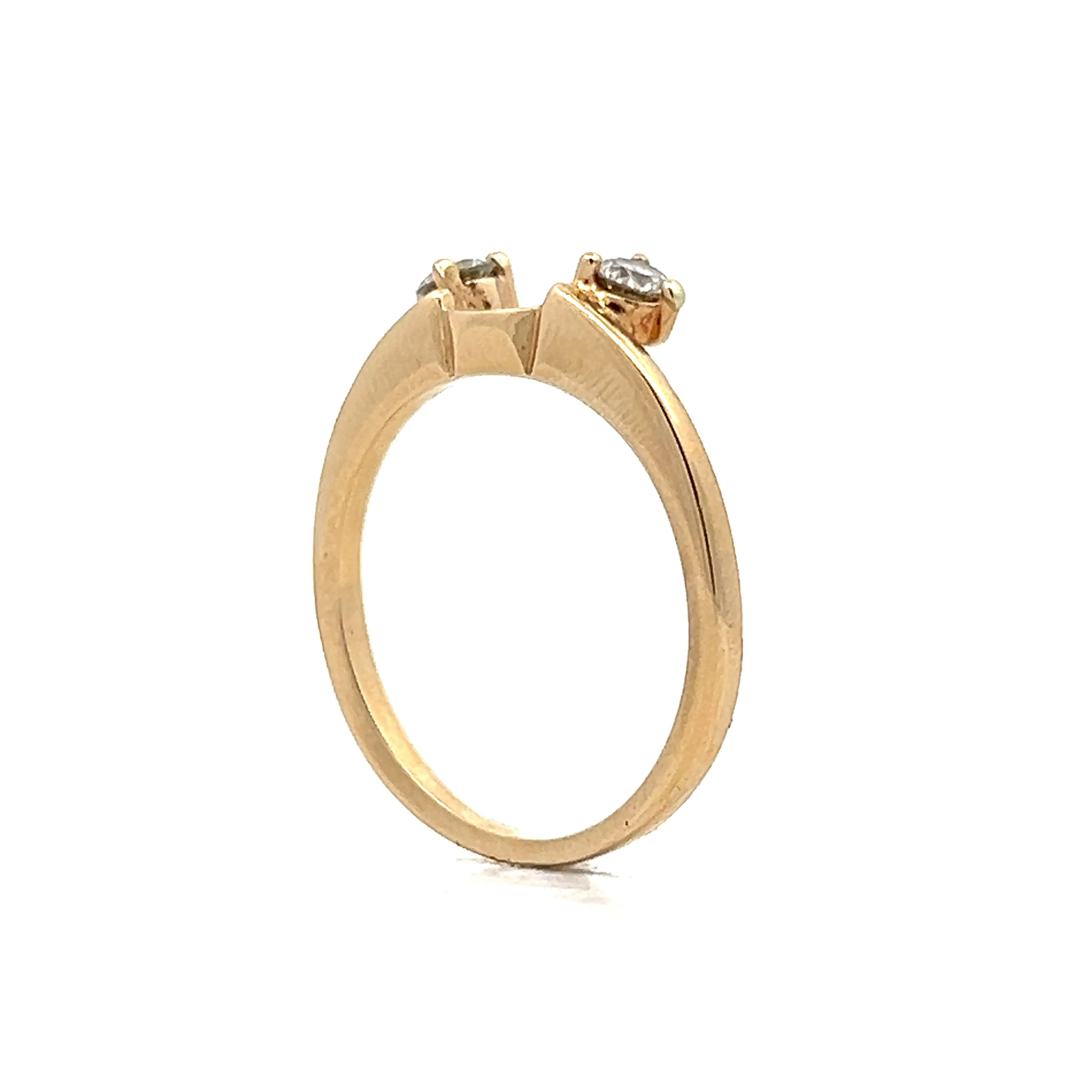 .34 Diamond Ring Guard Wedding Band in Yellow Gold - Image 5