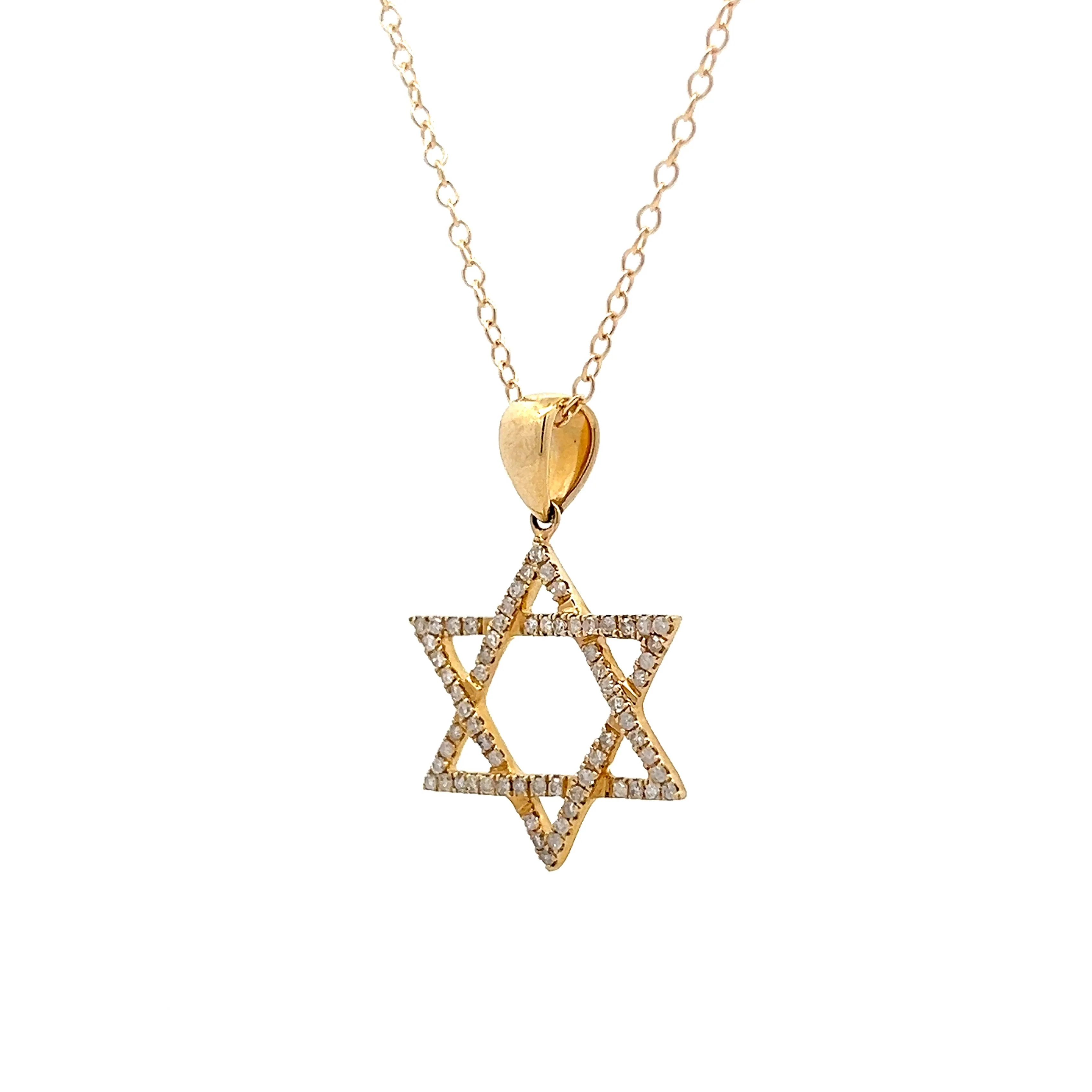 .34 Diamond Star of David Pendant in 14k Yellow Gold - Image 2