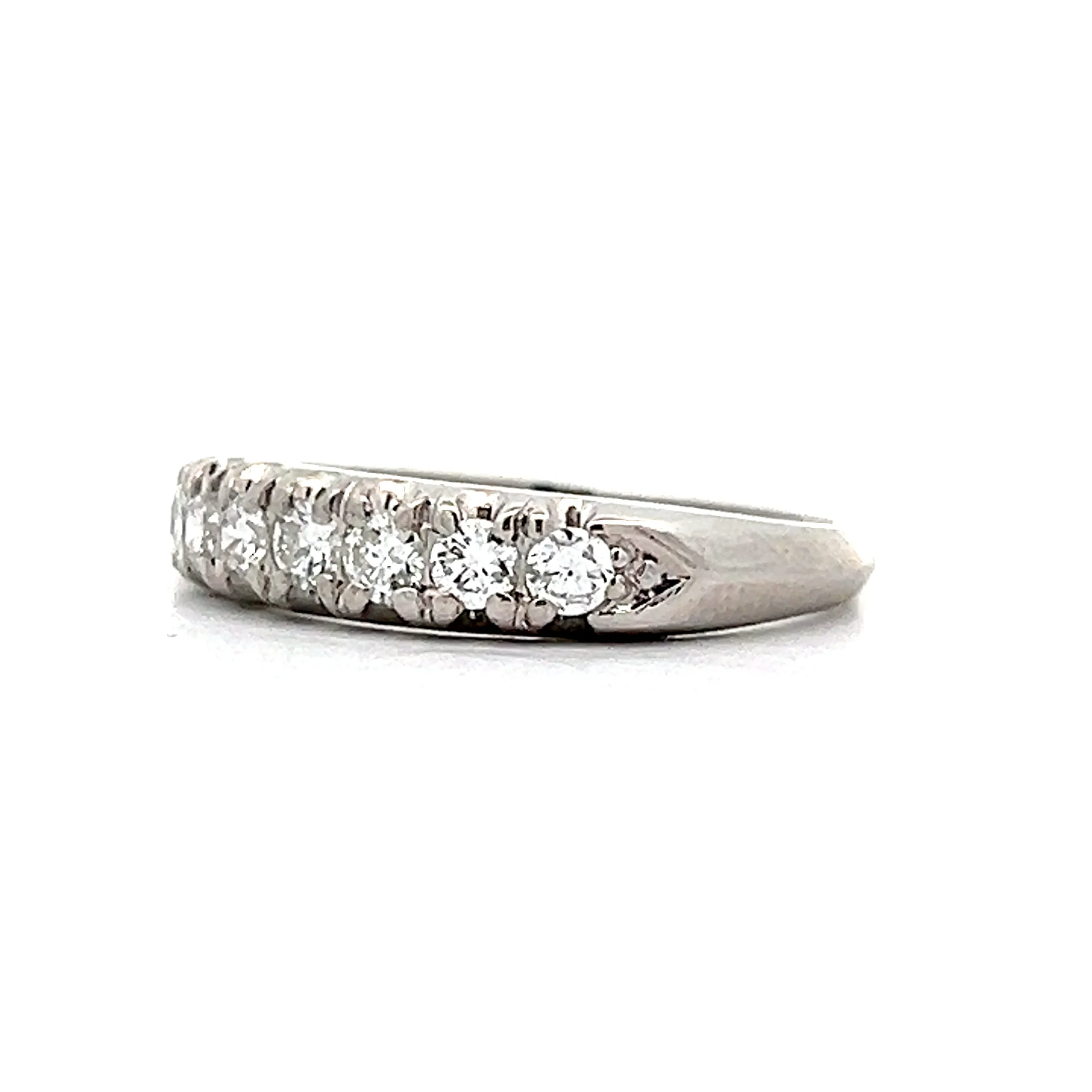 .34 Vintage Diamond Wedding Band in Platinum - Image 2