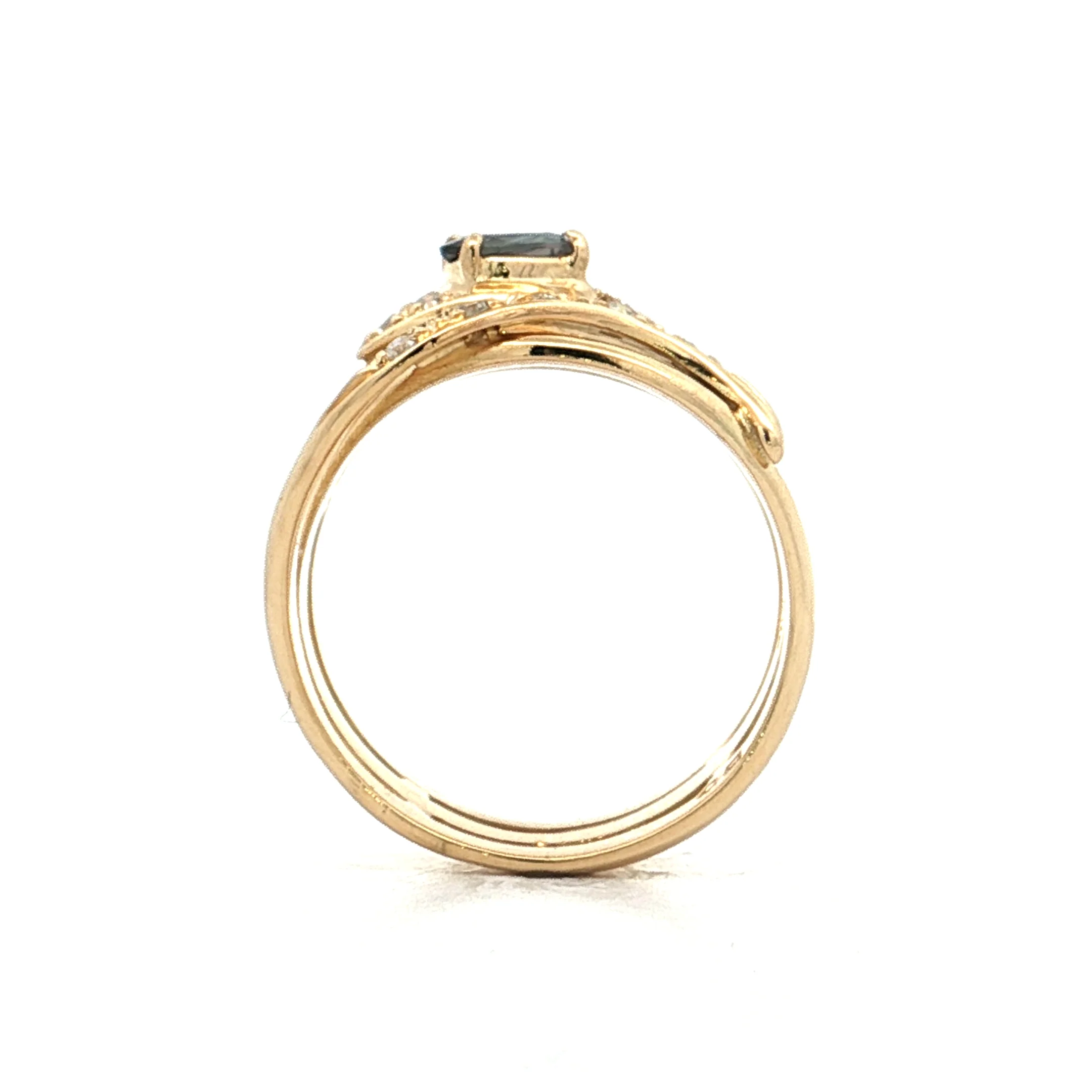 .35 Alexandrite & Diamond Snake Cocktail Ring 18k - Image 4