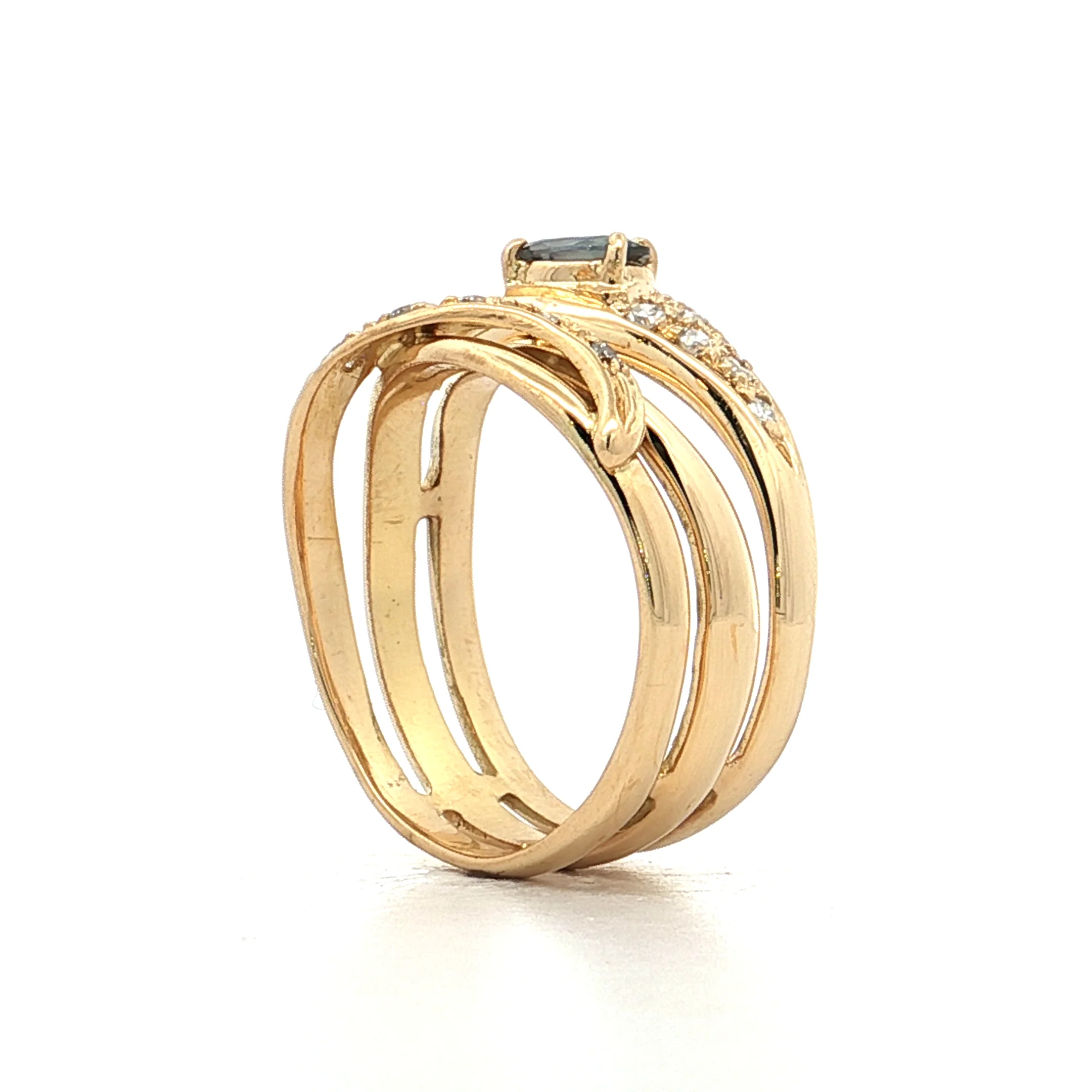 .35 Alexandrite & Diamond Snake Cocktail Ring 18k - Image 5