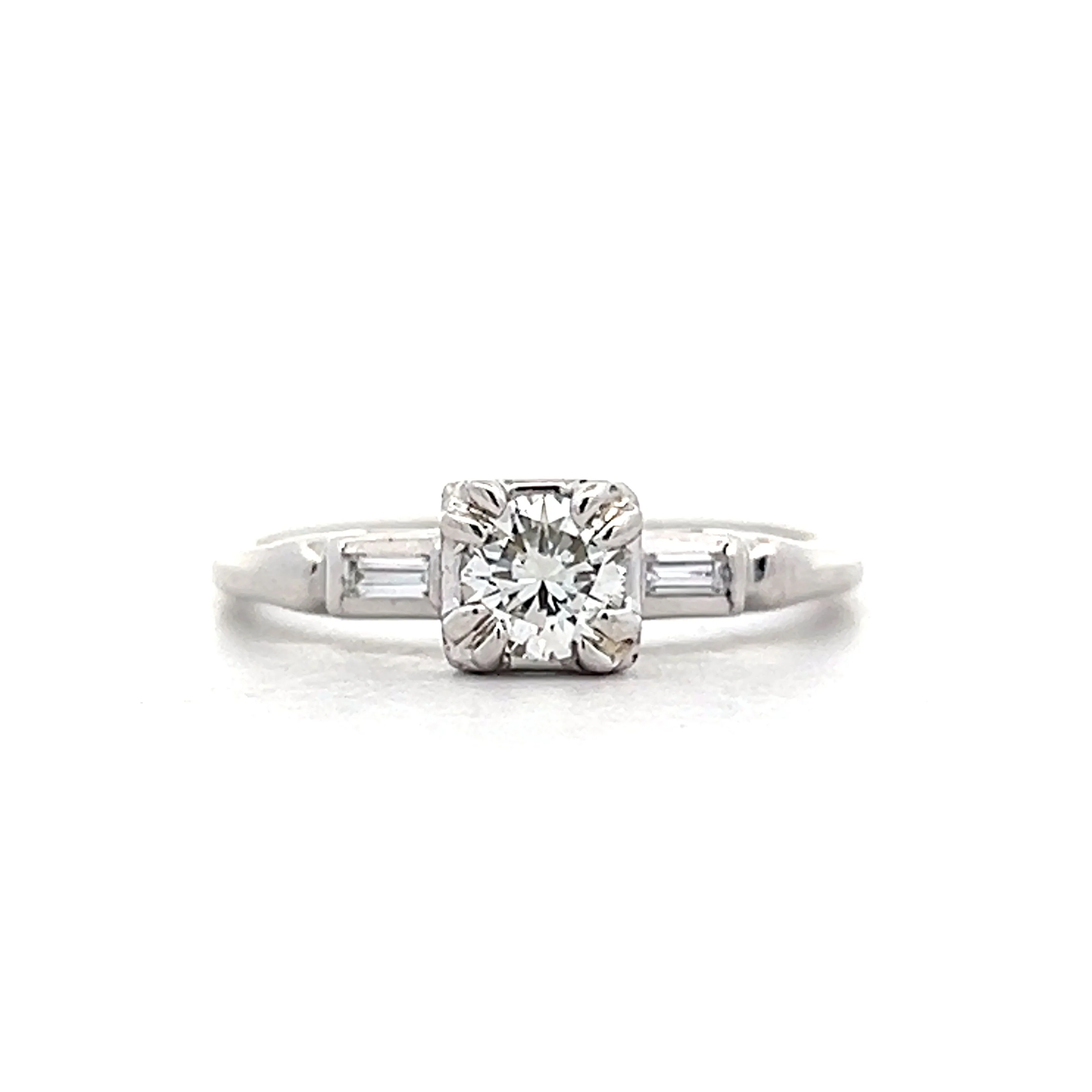 .35 Antique Deco Diamond Bridal Set in 14k White Gold - Image 4