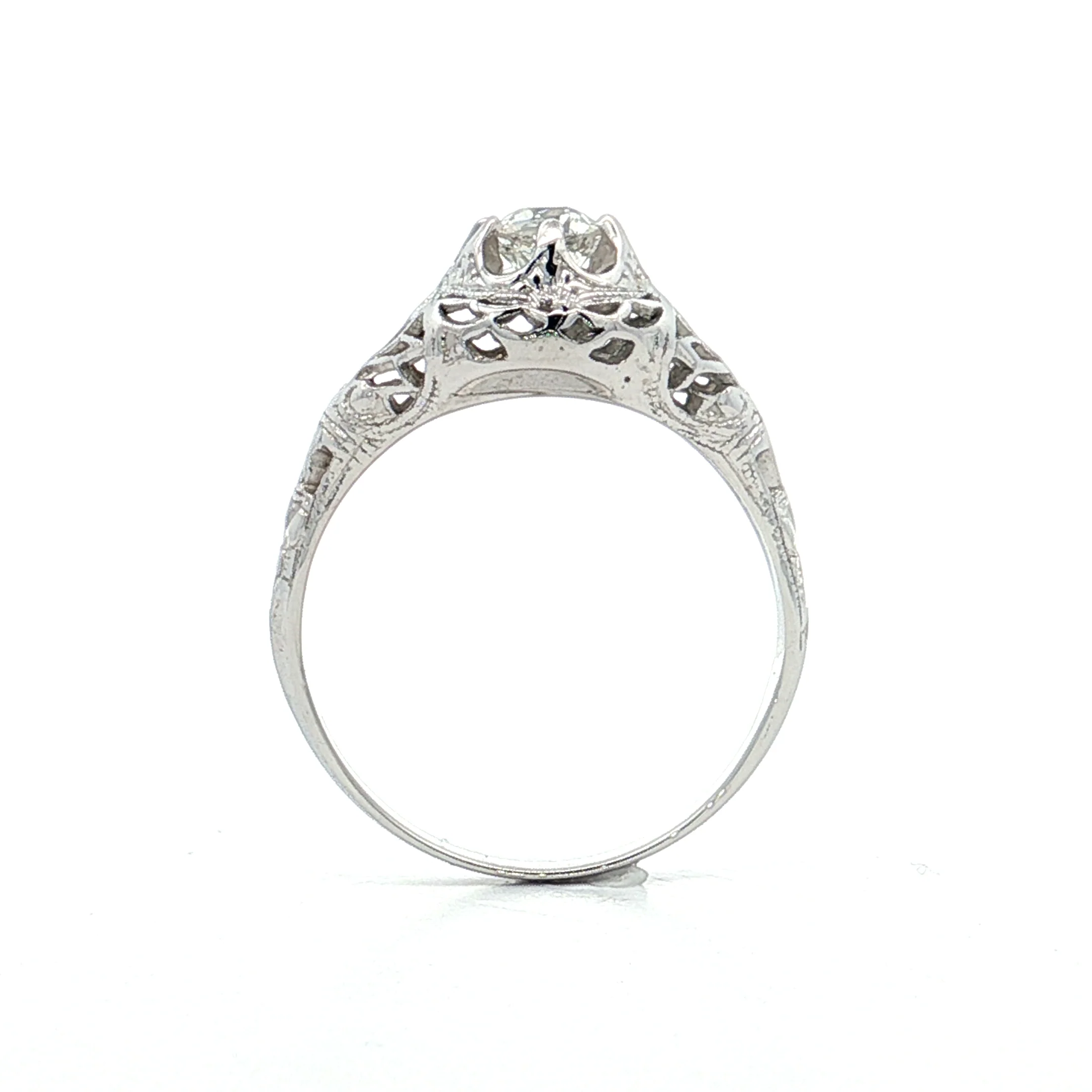 .35 Antique Old Mine Diamond Engagement Ring 18k - Image 4