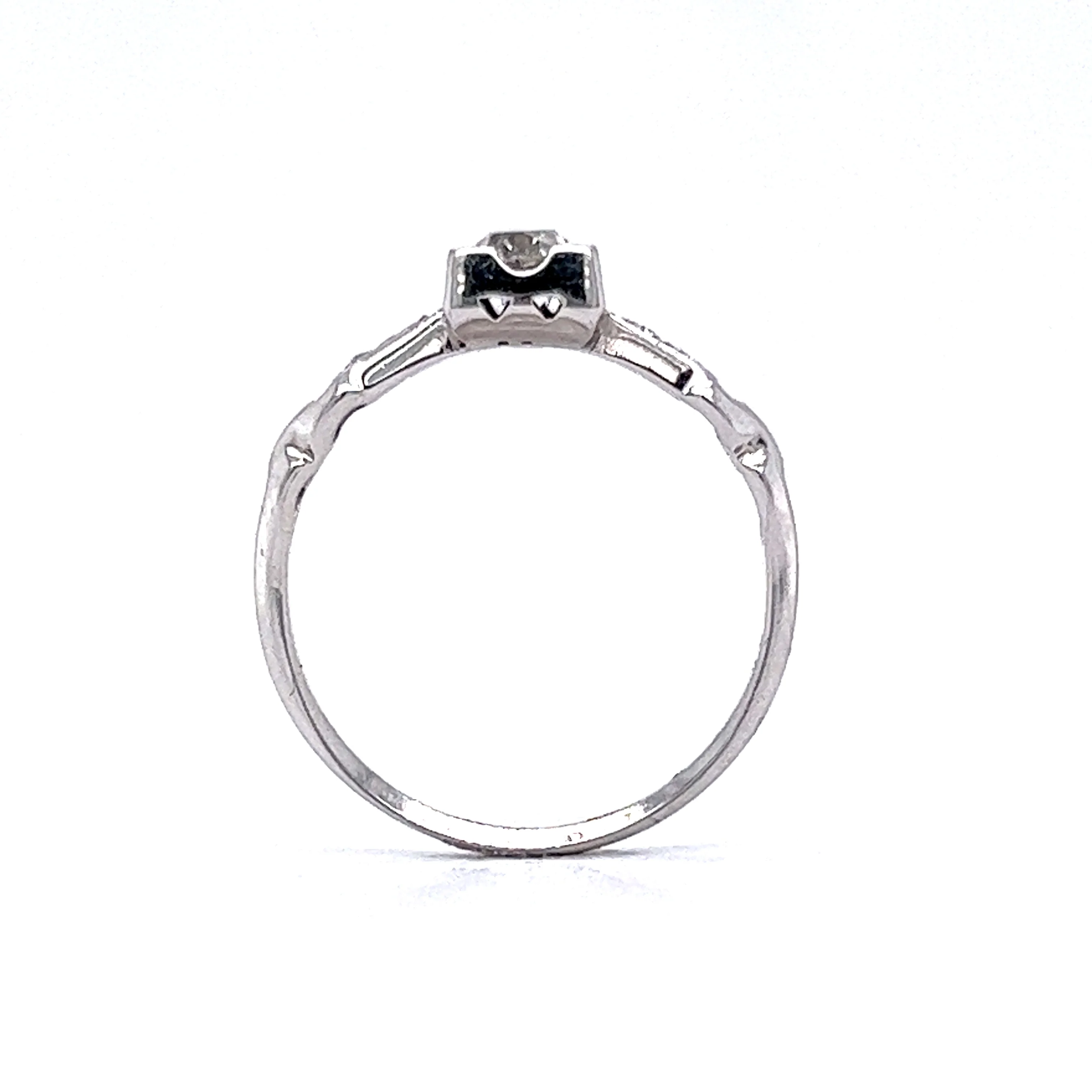 .35 Art Deco Engagement Ring in 18k White Gold - Image 4