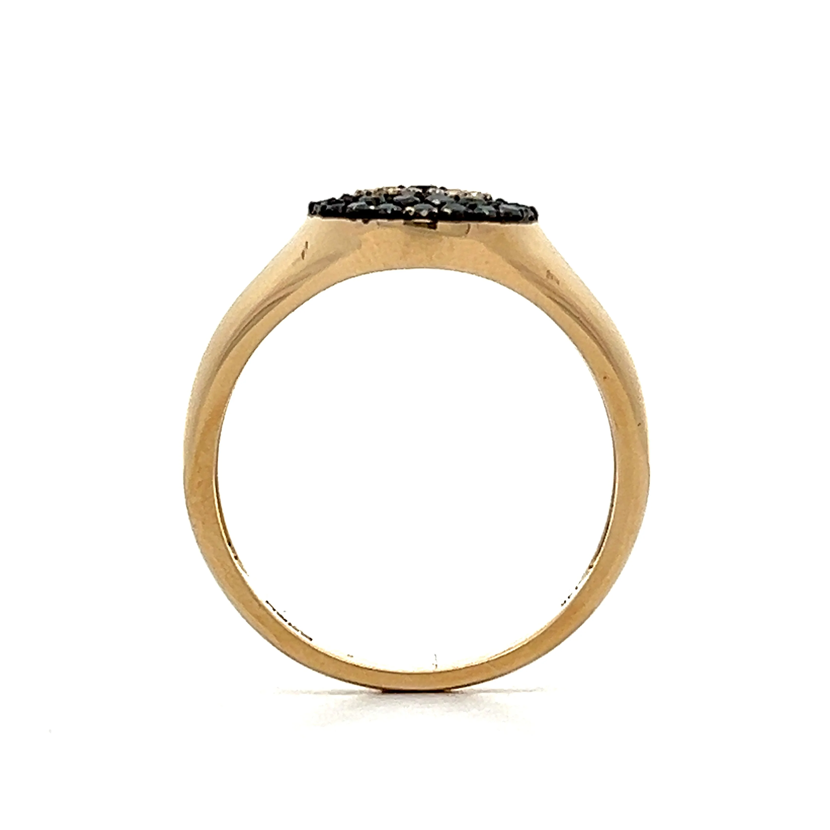 .35 Black Diamond Evil Eye Ring in 14k Yellow Gold - Image 4