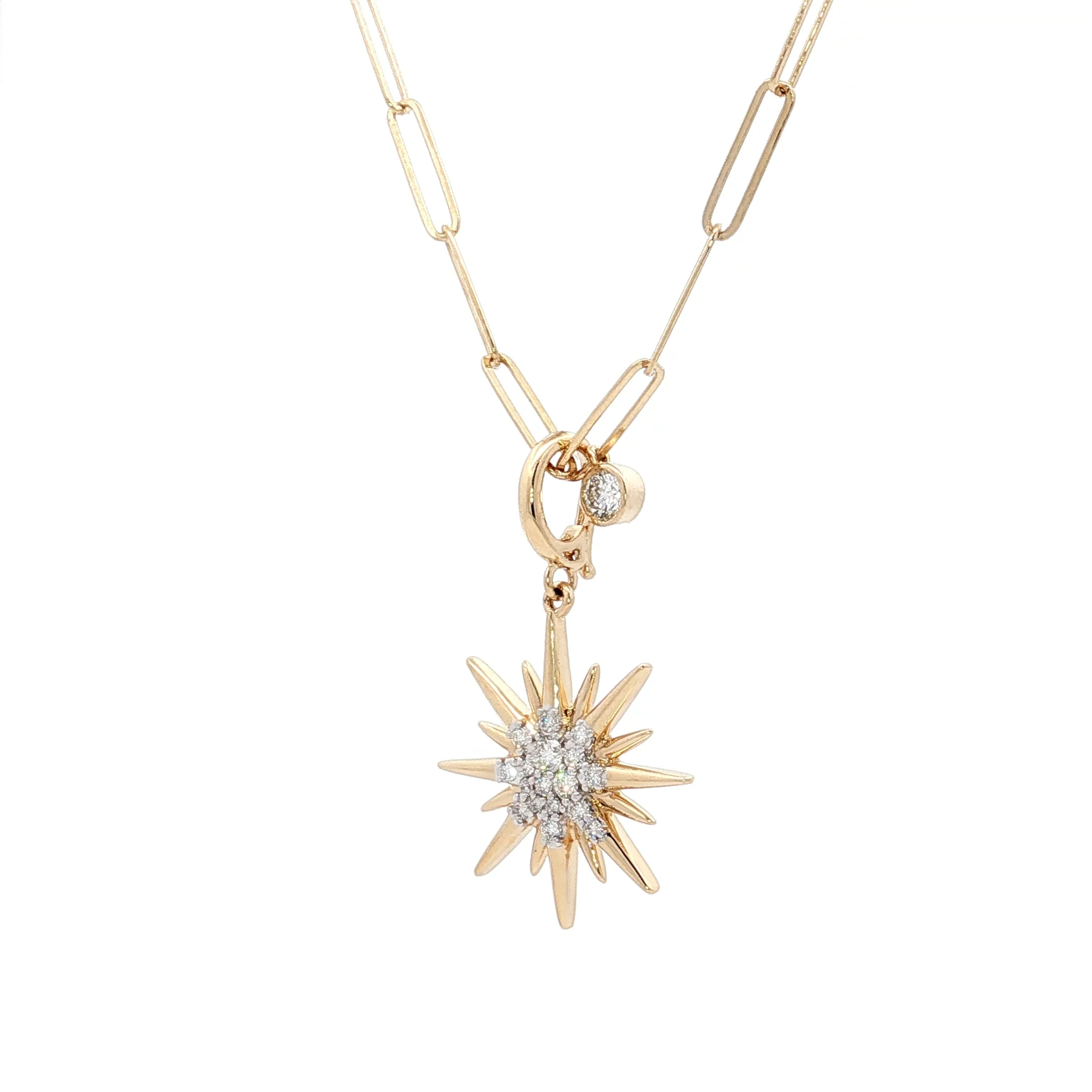 .35 Diamond Starburst Pendant Necklace in 14k - Image 2