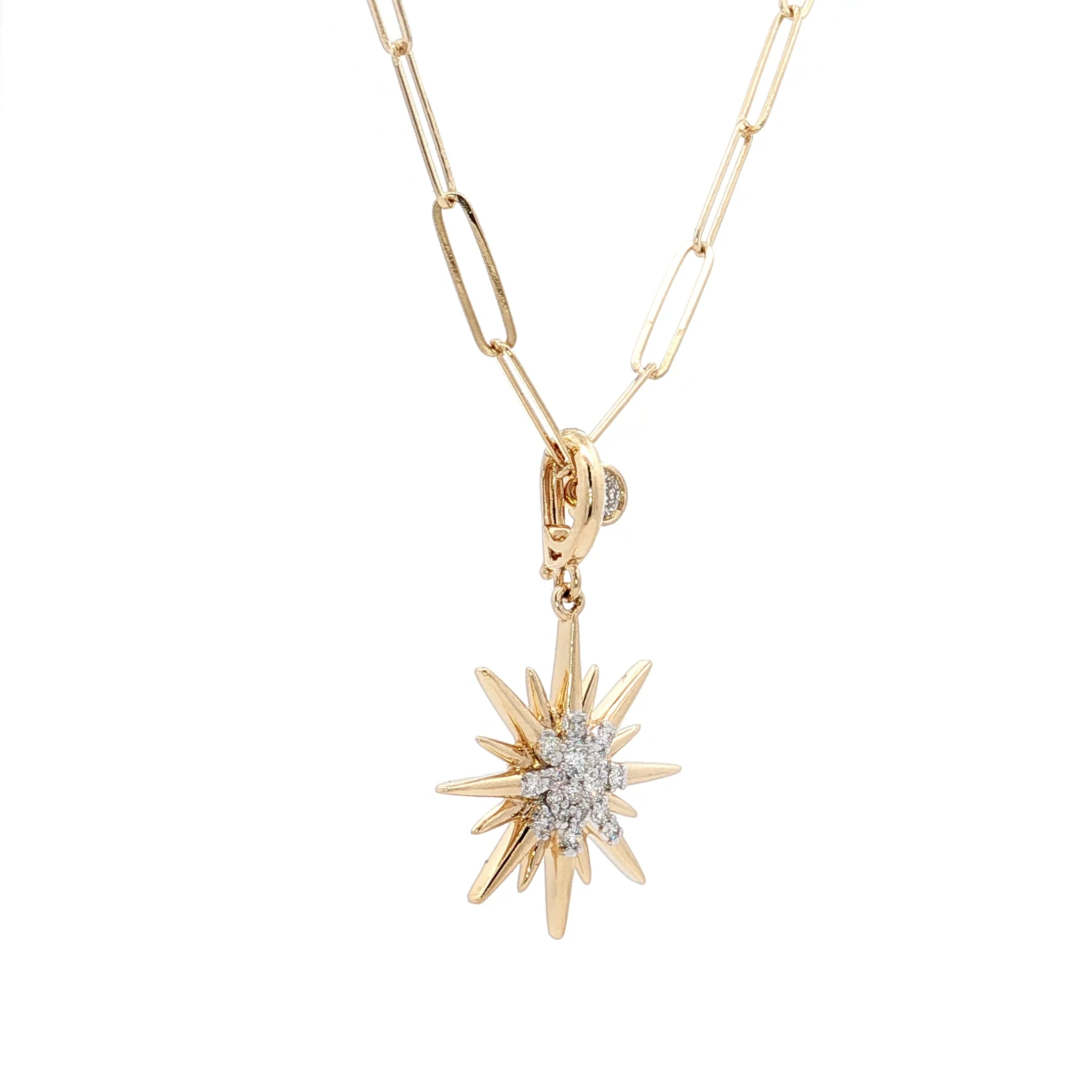 .35 Diamond Starburst Pendant Necklace in 14k - Image 3