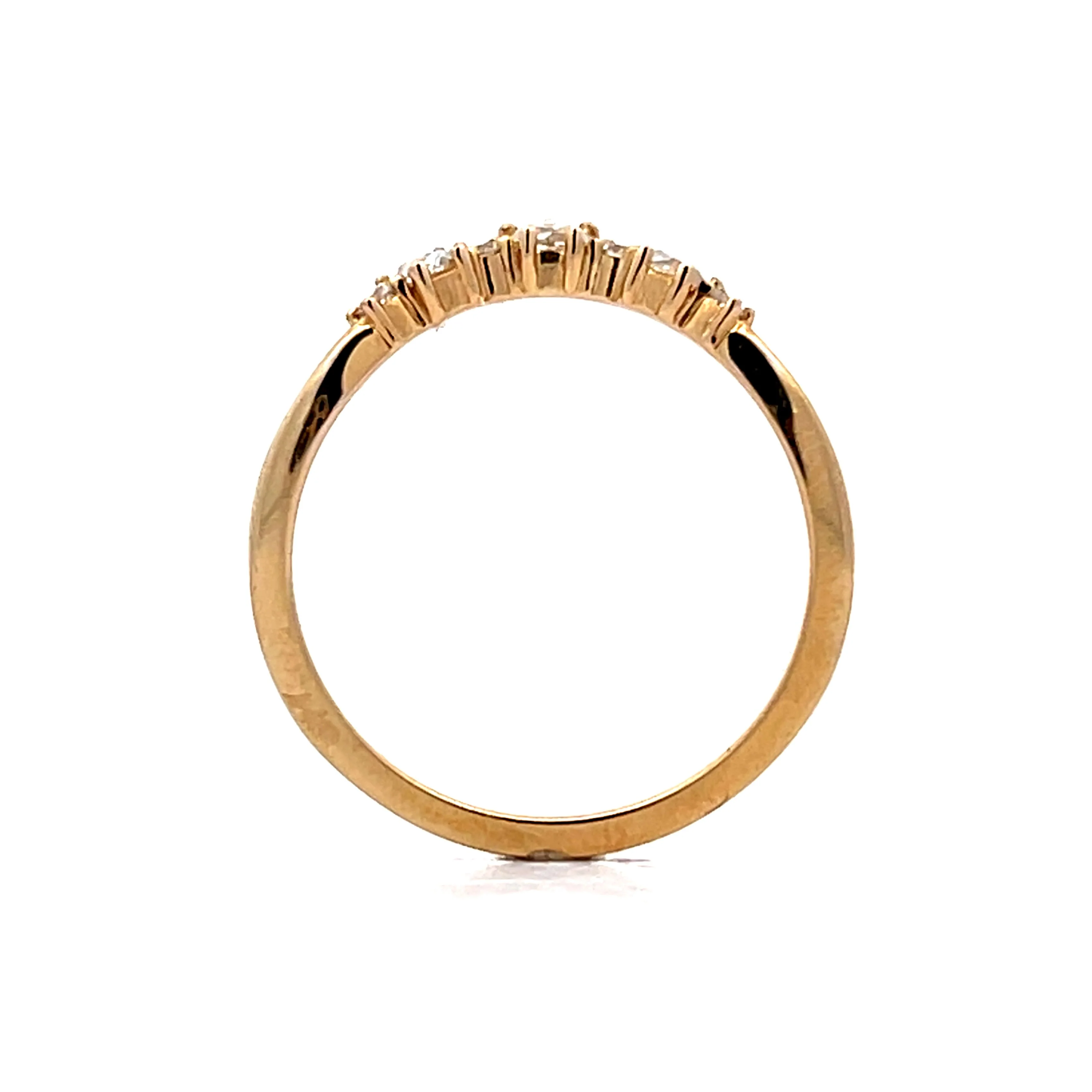 .35 Rose Cut Diamond Contour Wedding Band in 14k Yellow Gold - Image 4