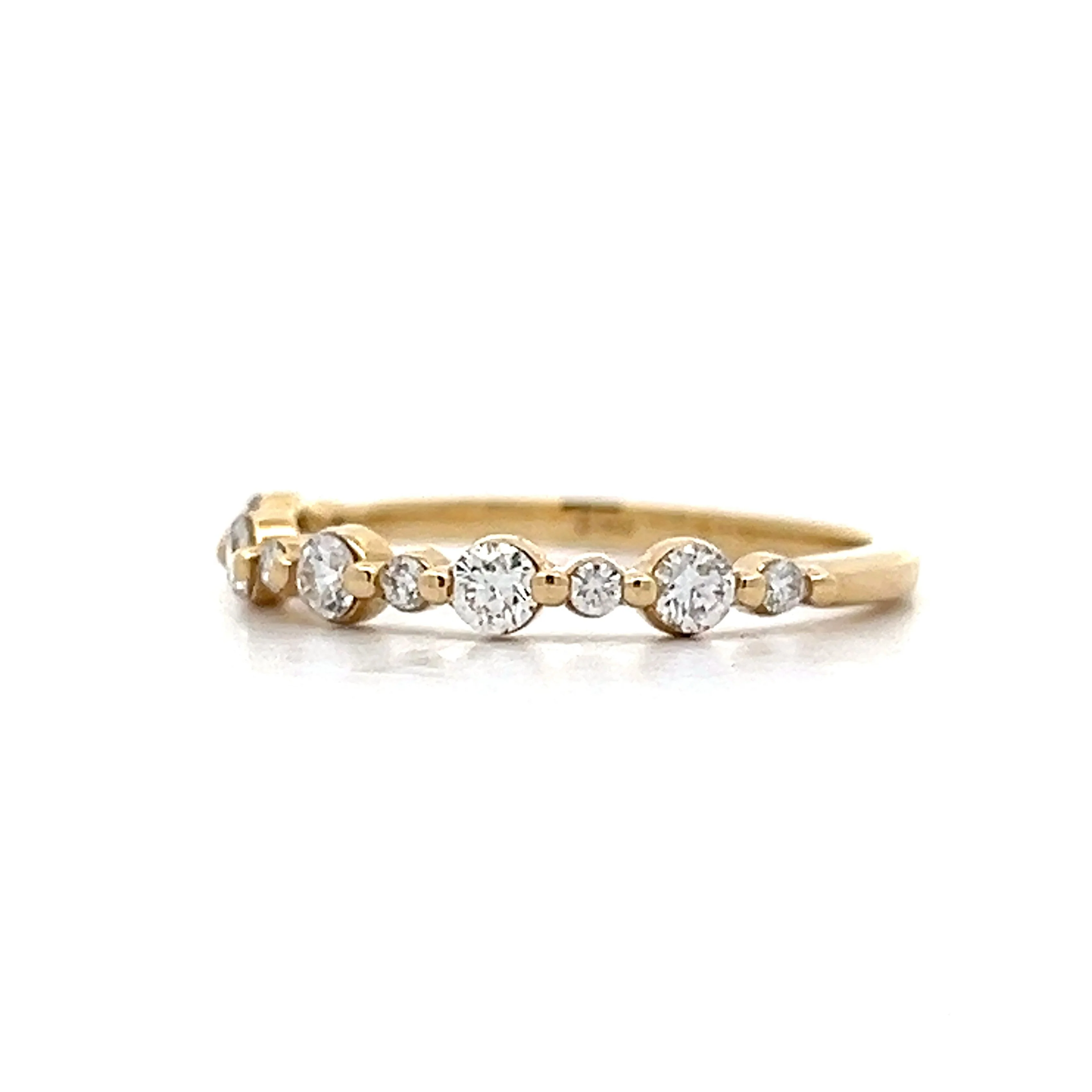.35 Round Diamond Stacking Wedding Band in Yellow Gold - Image 2