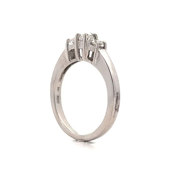 .35 Three Stone Wedding Band in 14k White Gold - Image 4