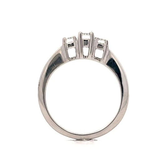 .35 Three Stone Wedding Band in 14k White Gold - Image 5