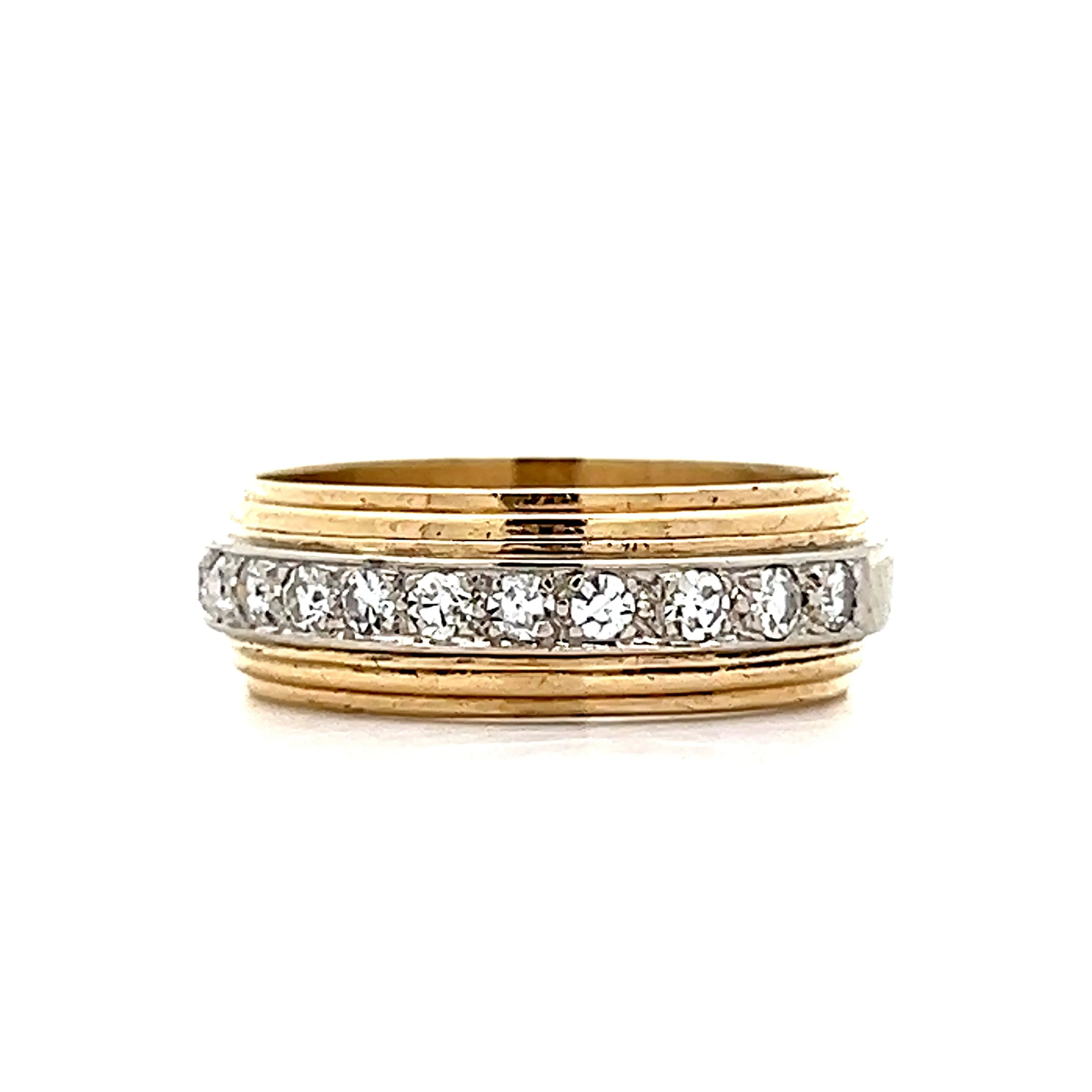 .35 Vintage Retro Diamond Stacking Band in 14k - Image 2