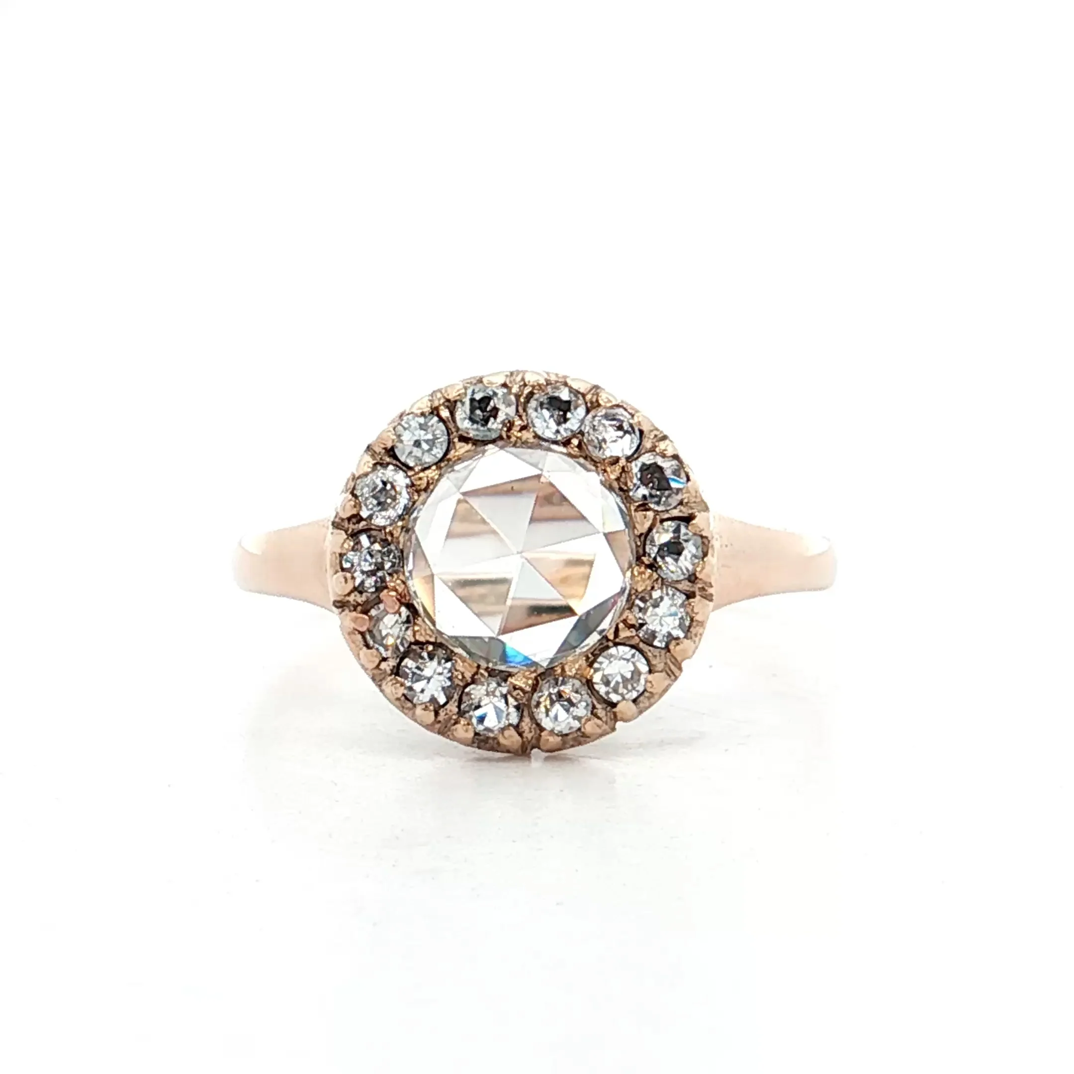 .35 Vintage Rose Cut Diamond Engagement Ring 14k