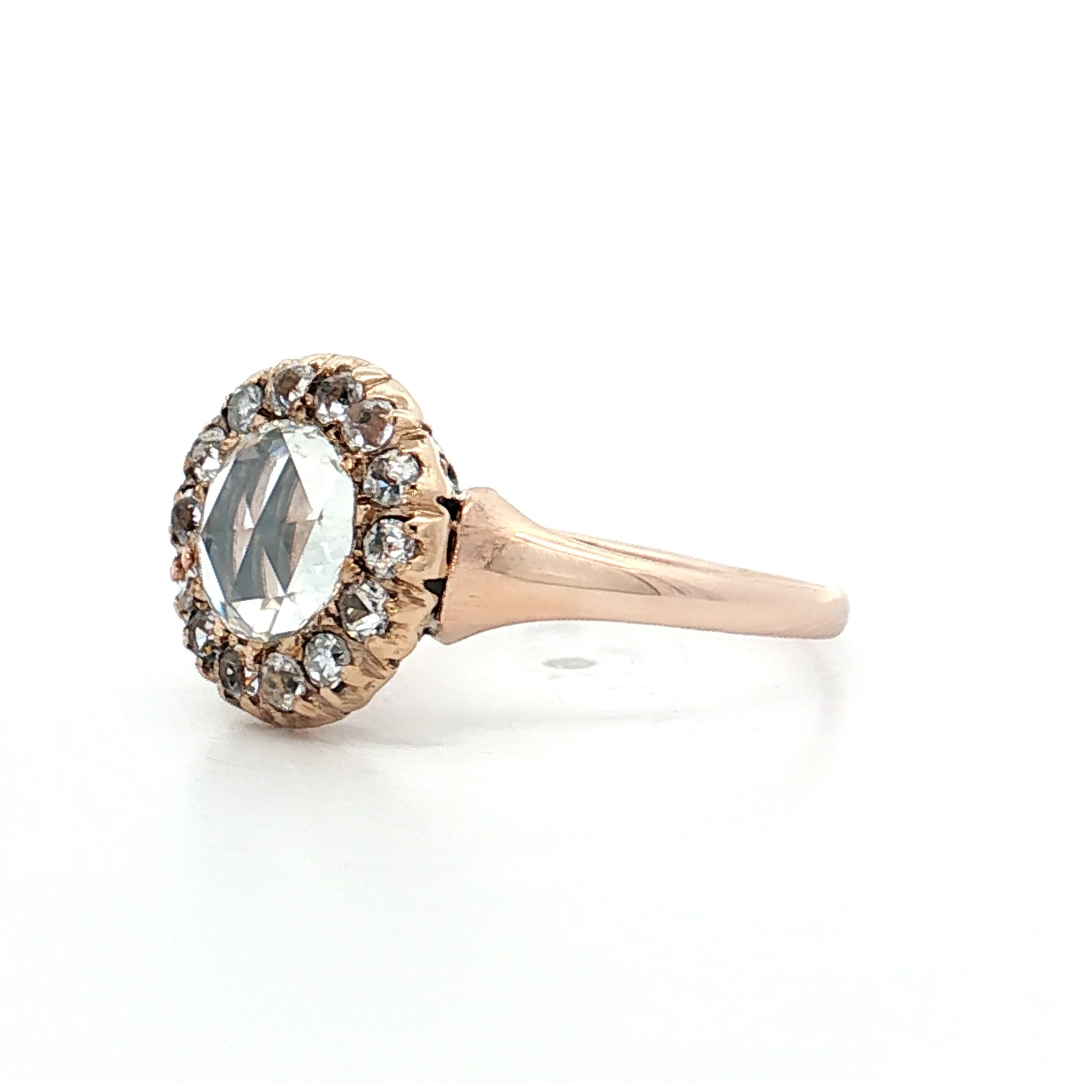 .35 Vintage Rose Cut Diamond Engagement Ring 14k - Image 2