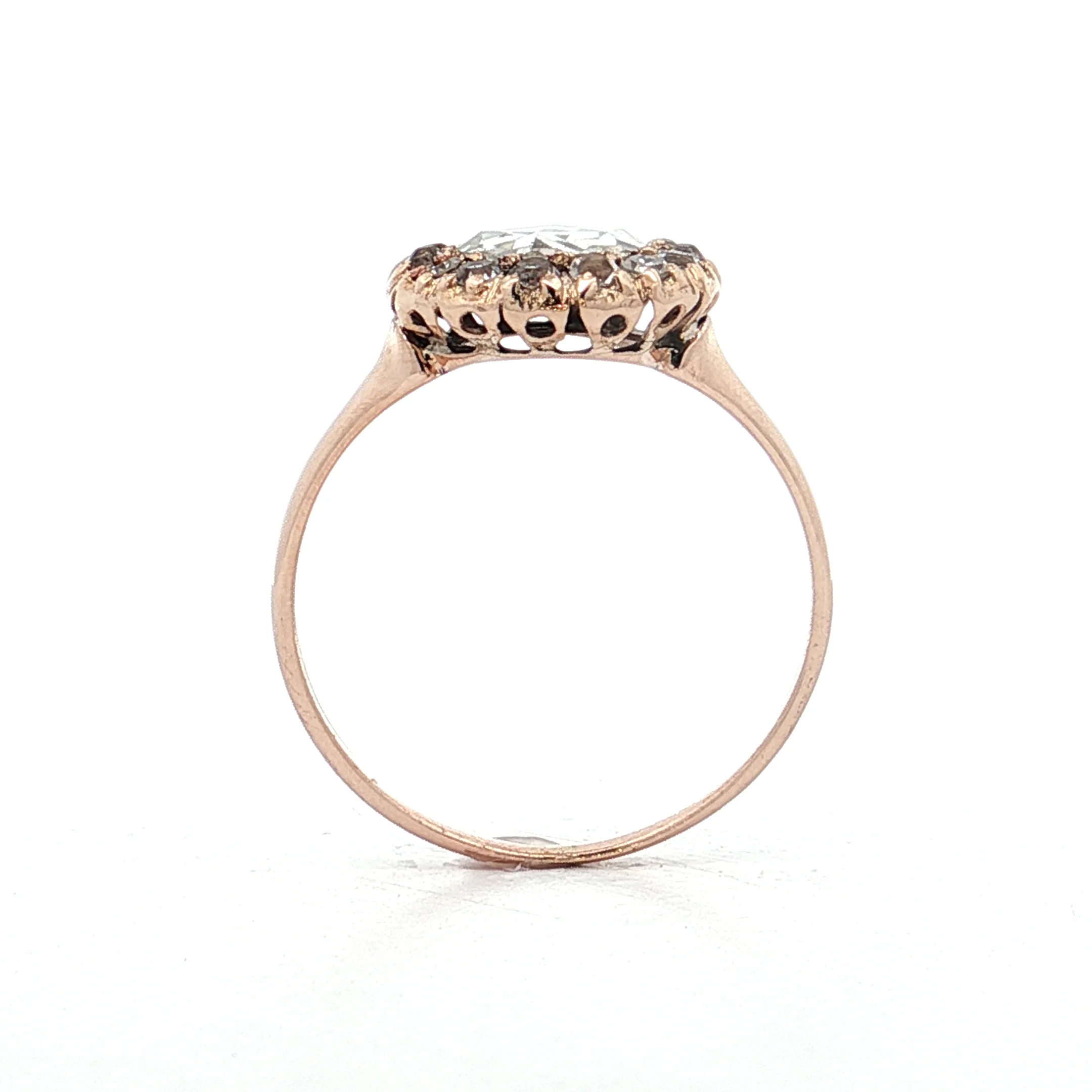 .35 Vintage Rose Cut Diamond Engagement Ring 14k - Image 4