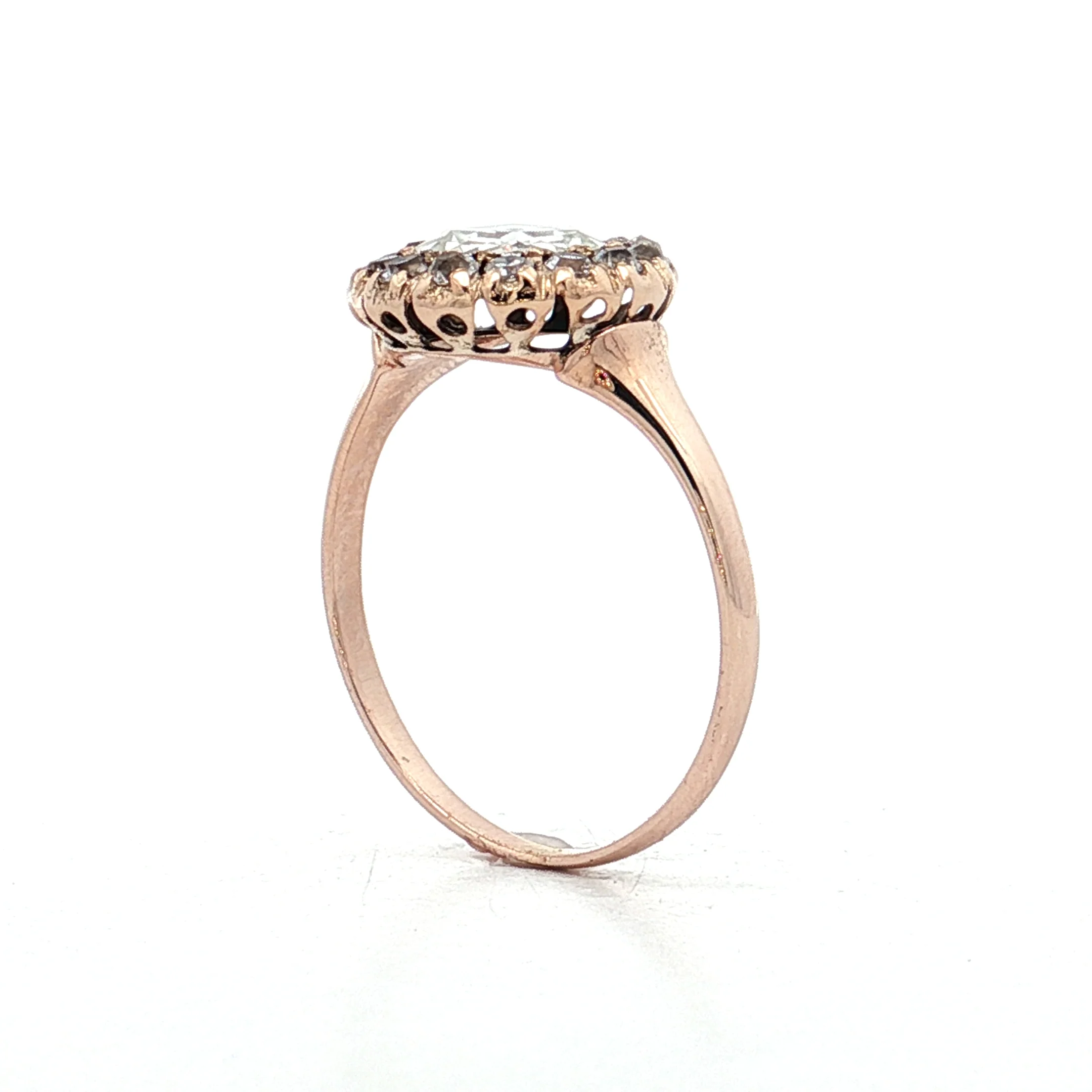 .35 Vintage Rose Cut Diamond Engagement Ring 14k - Image 5
