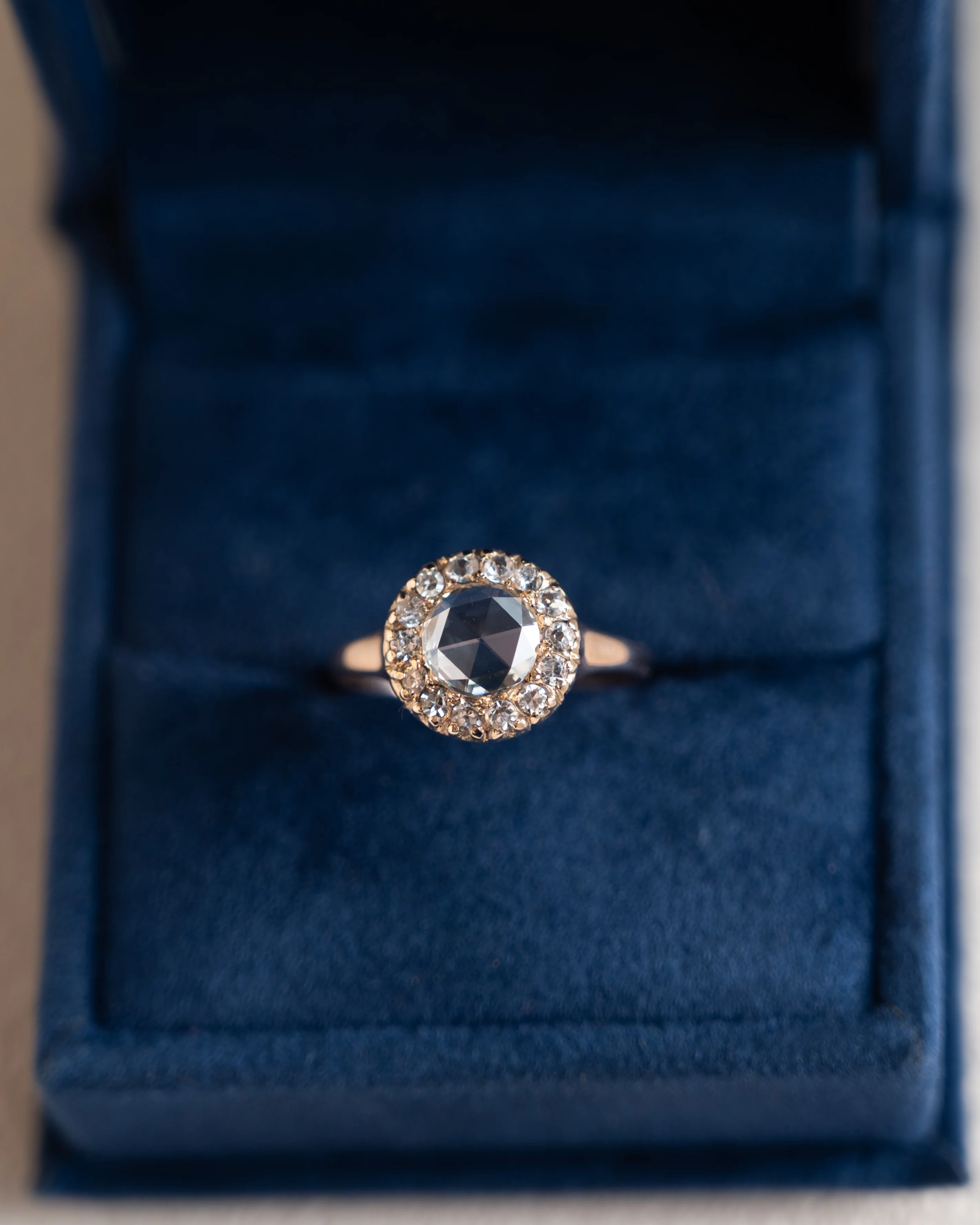 .35 Vintage Rose Cut Diamond Engagement Ring 14k - Image 6
