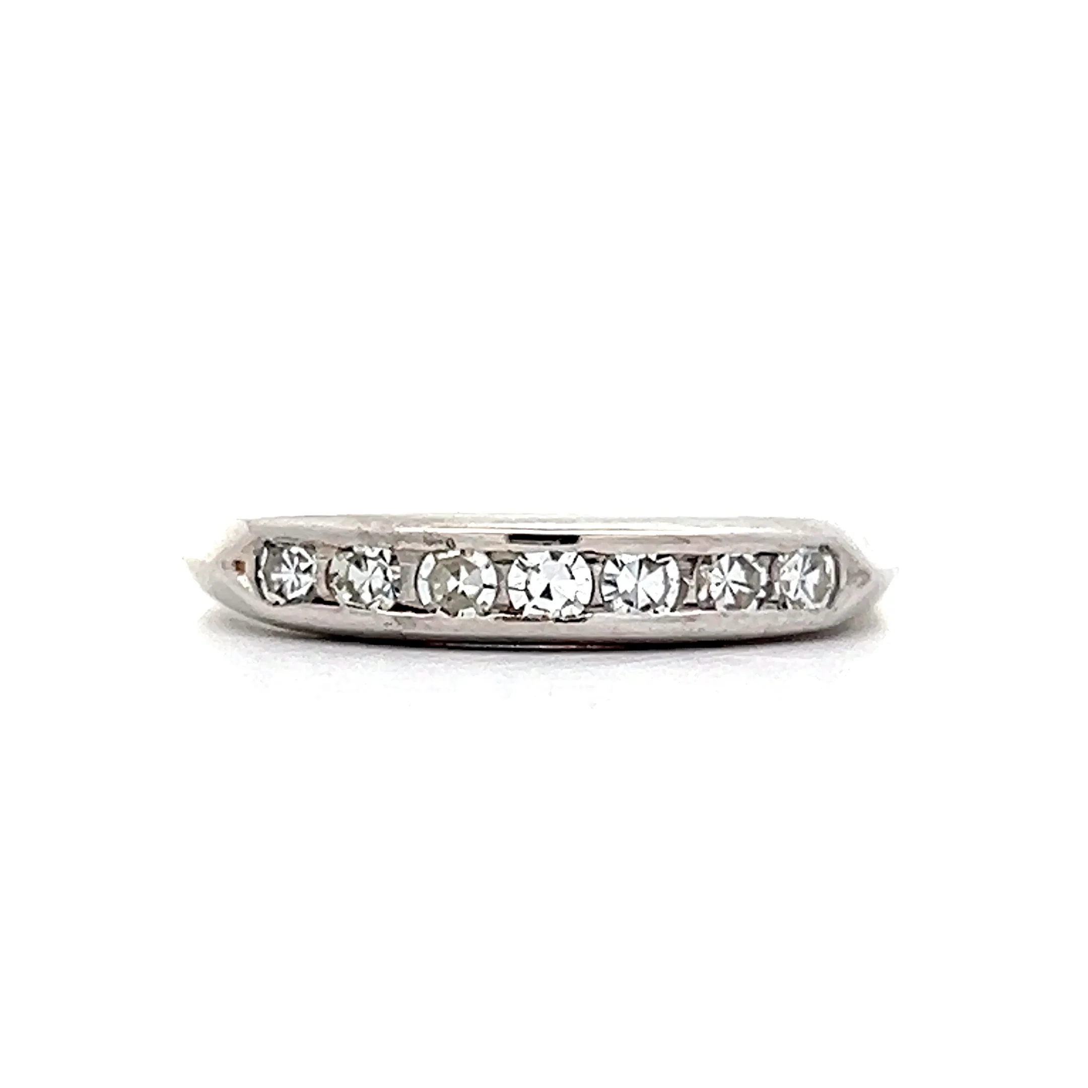 .35 Vintage Single Cut Diamond Band in 18k