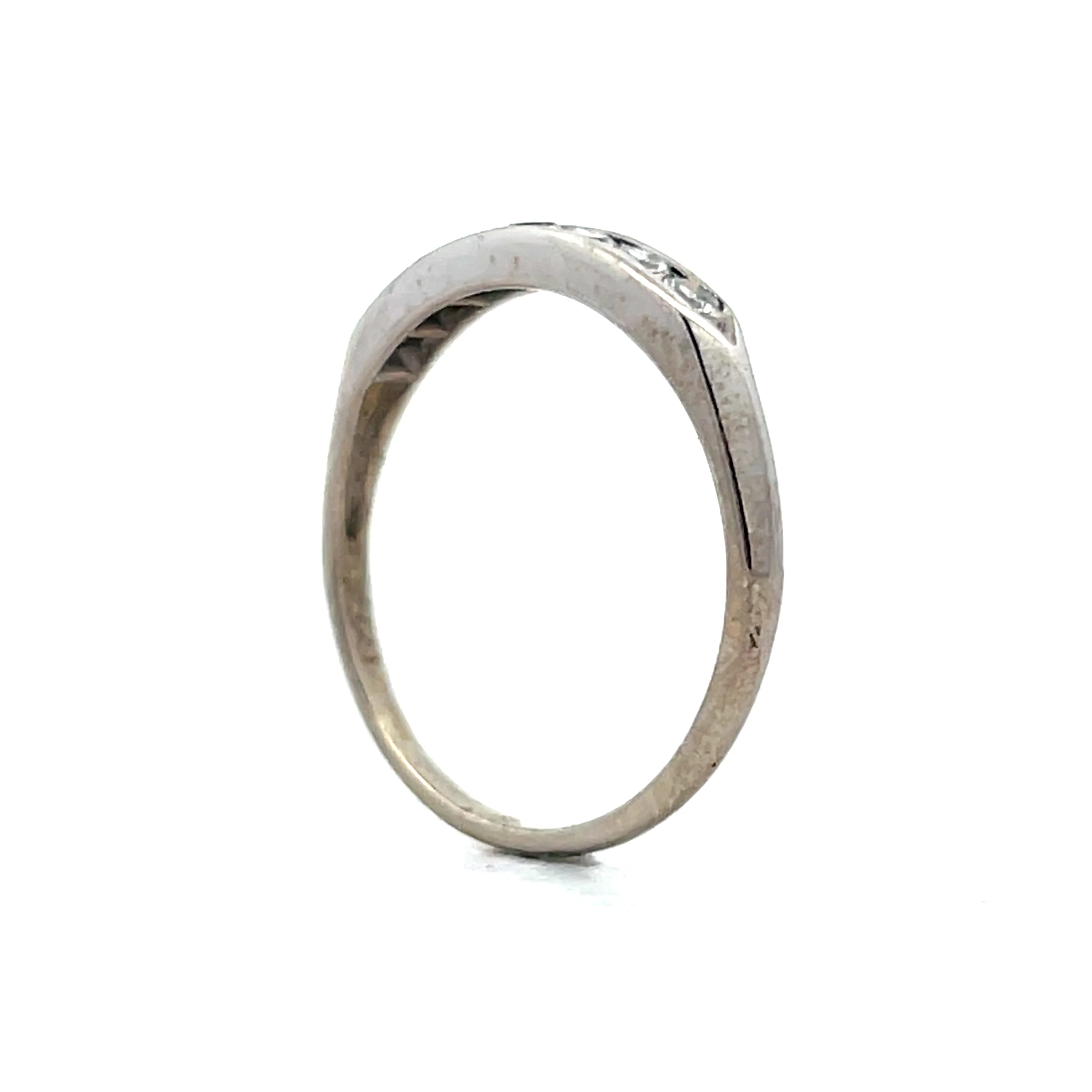 .35 Vintage Single Cut Diamond Band in 18k - Image 5