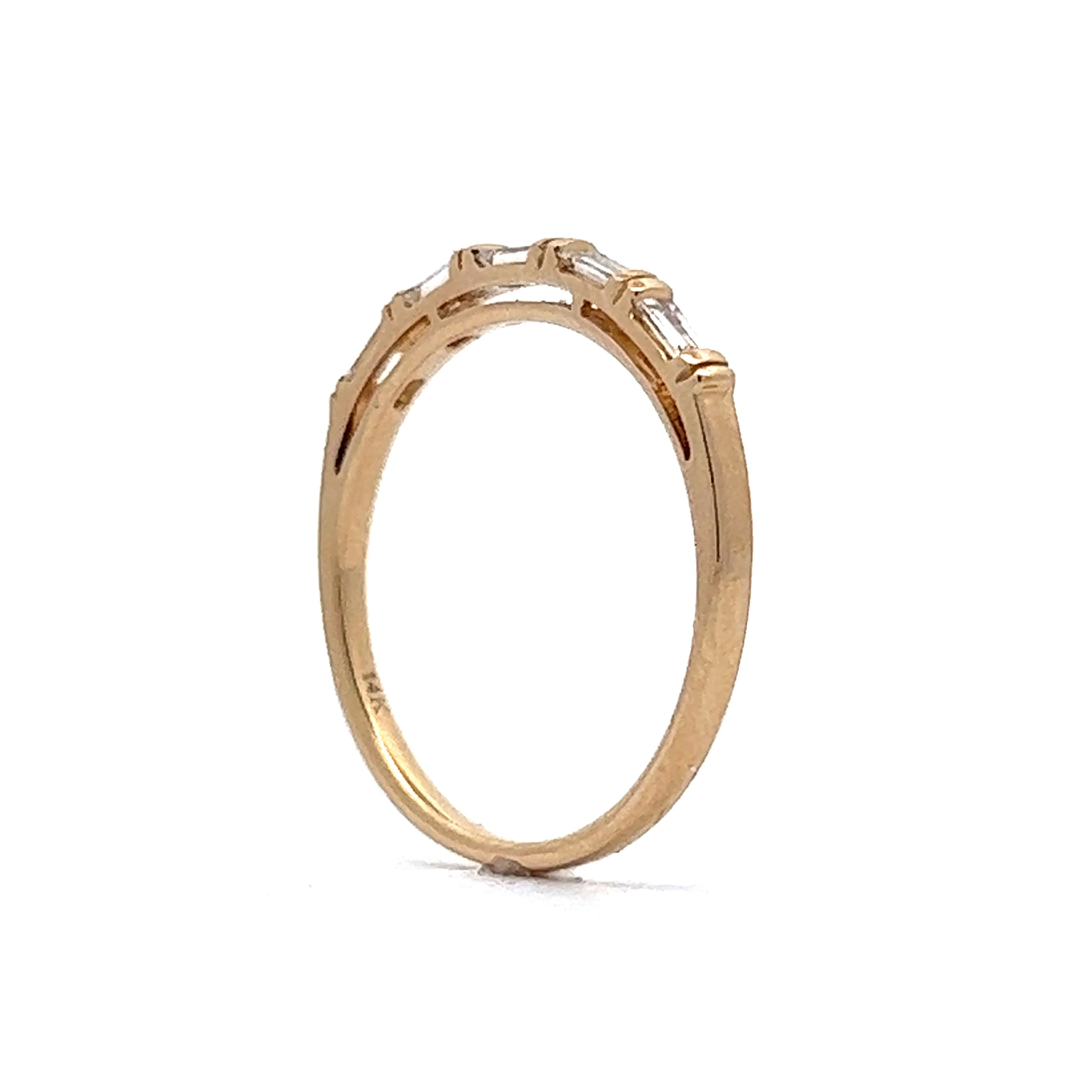 .35 Baguette Diamond Wedding Band in 14k Yellow Gold - Image 5