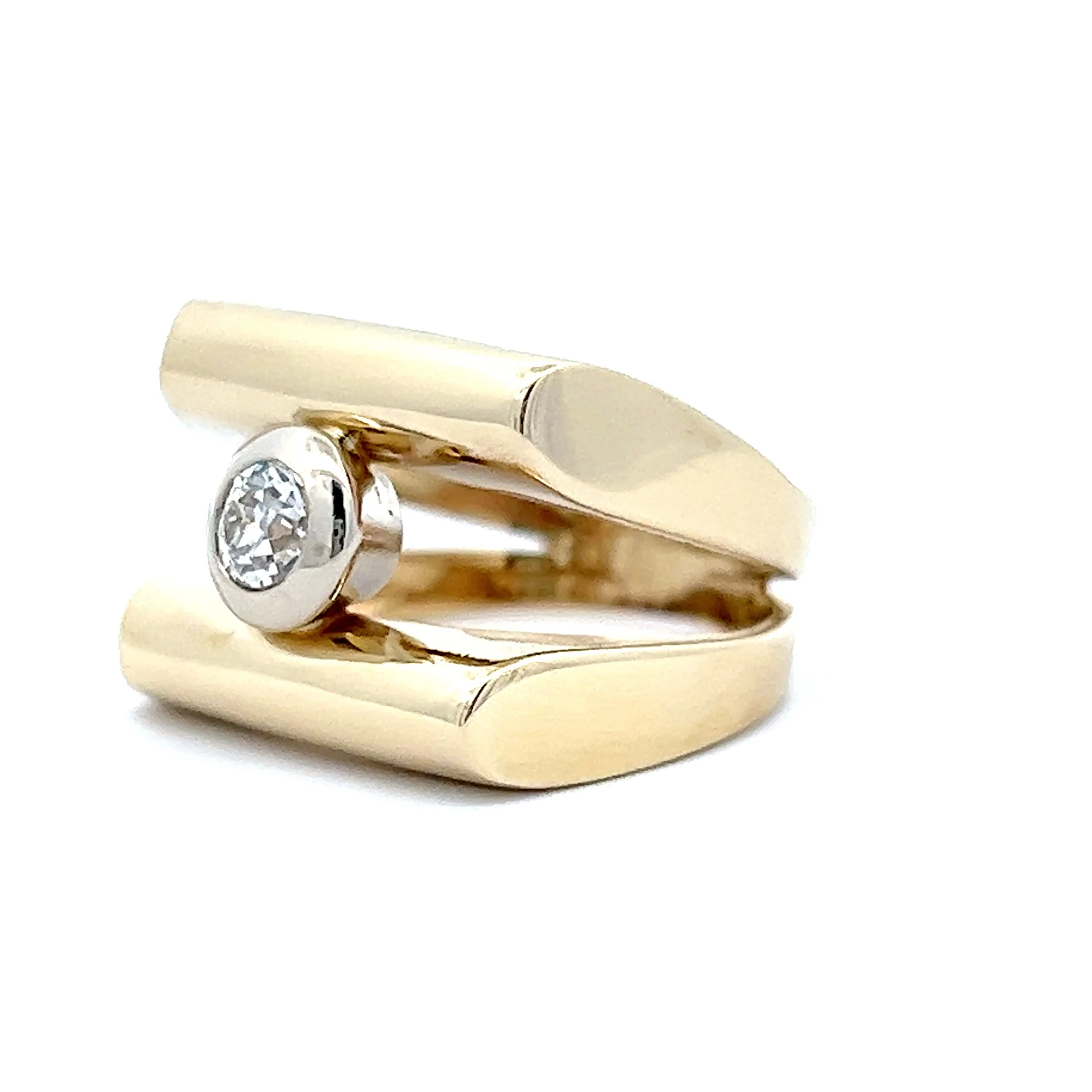 .35 Old Mine Diamond Cocktail Ring in 14K Yellow Gold - Image 2