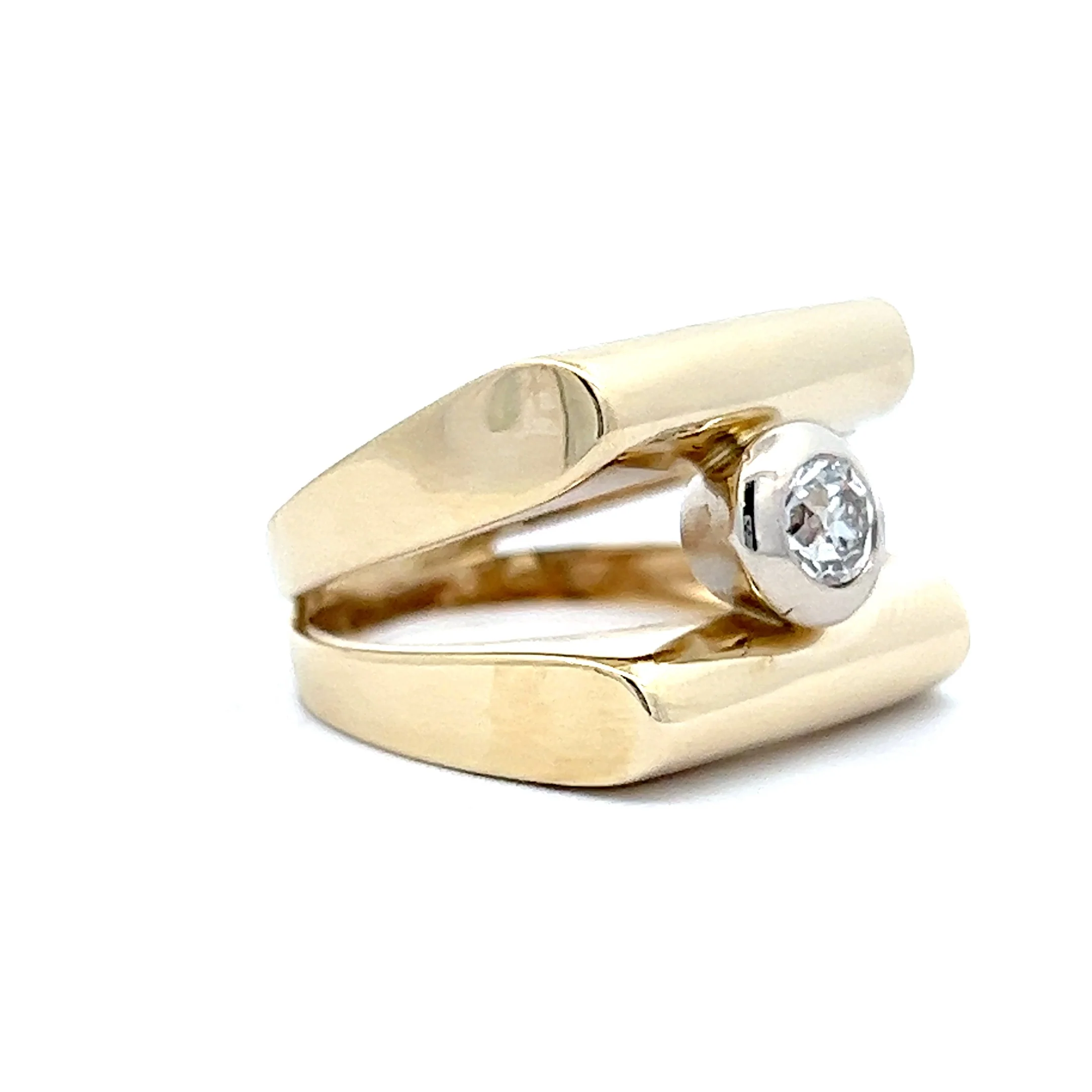 .35 Old Mine Diamond Cocktail Ring in 14K Yellow Gold - Image 3