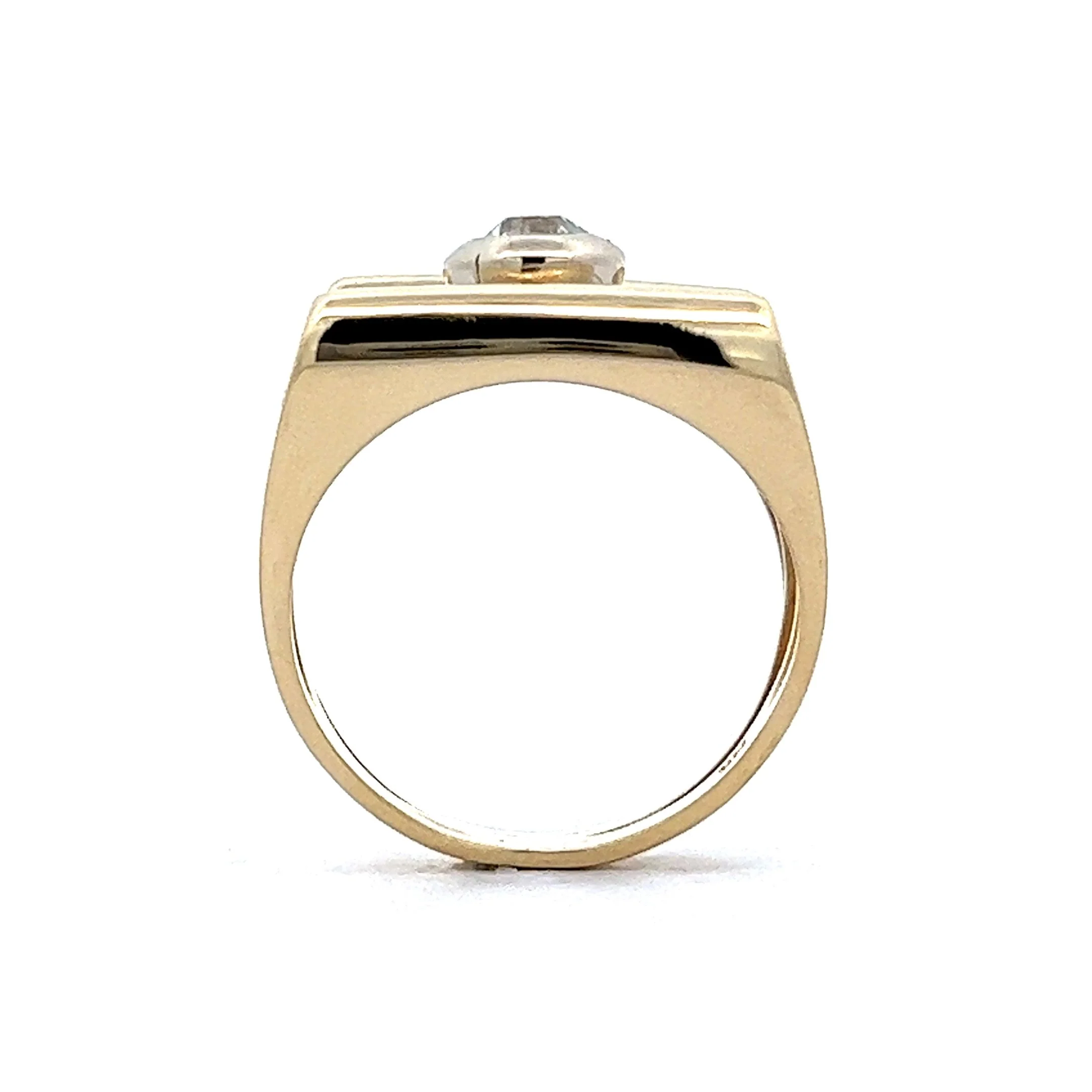 .35 Old Mine Diamond Cocktail Ring in 14K Yellow Gold - Image 4