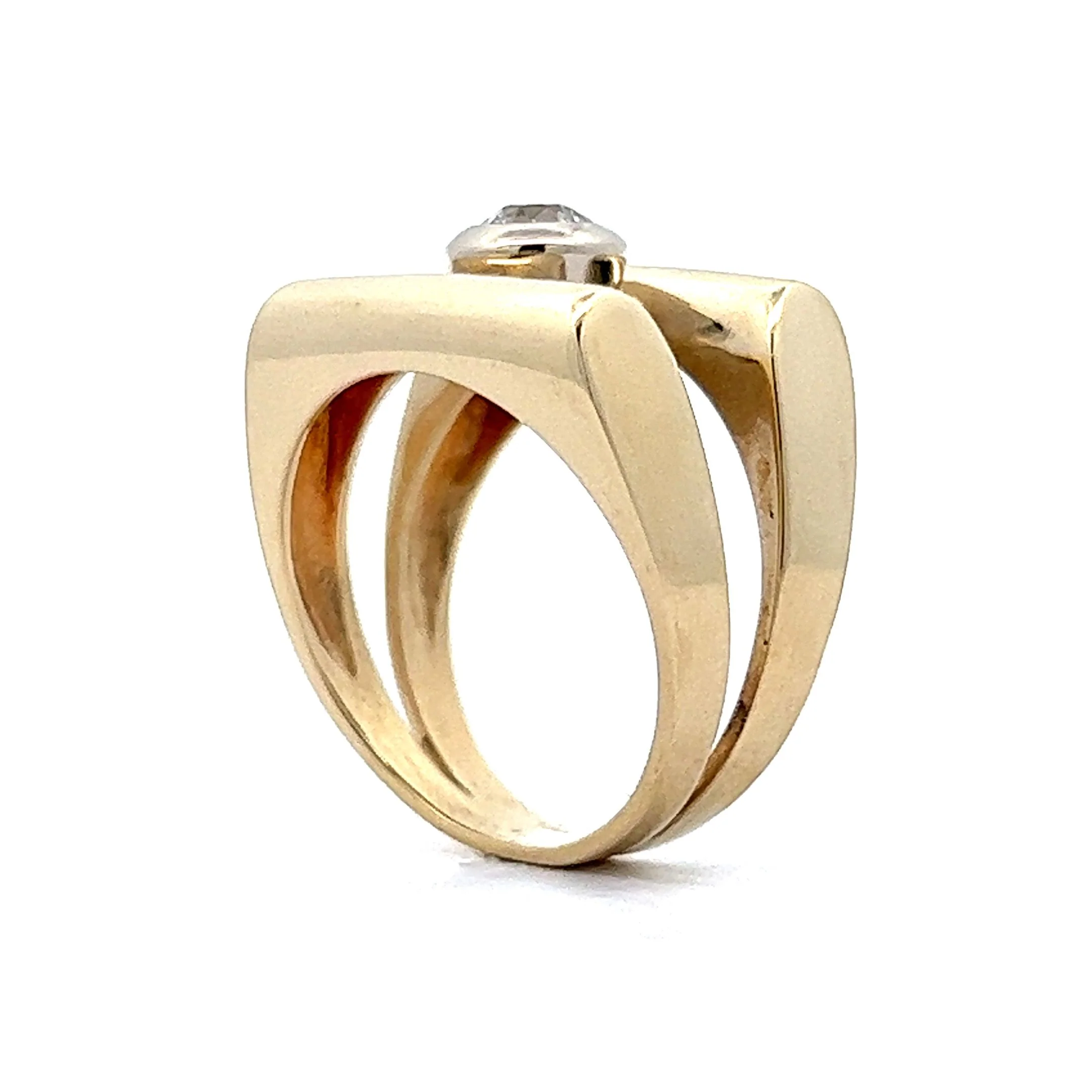 .35 Old Mine Diamond Cocktail Ring in 14K Yellow Gold - Image 5