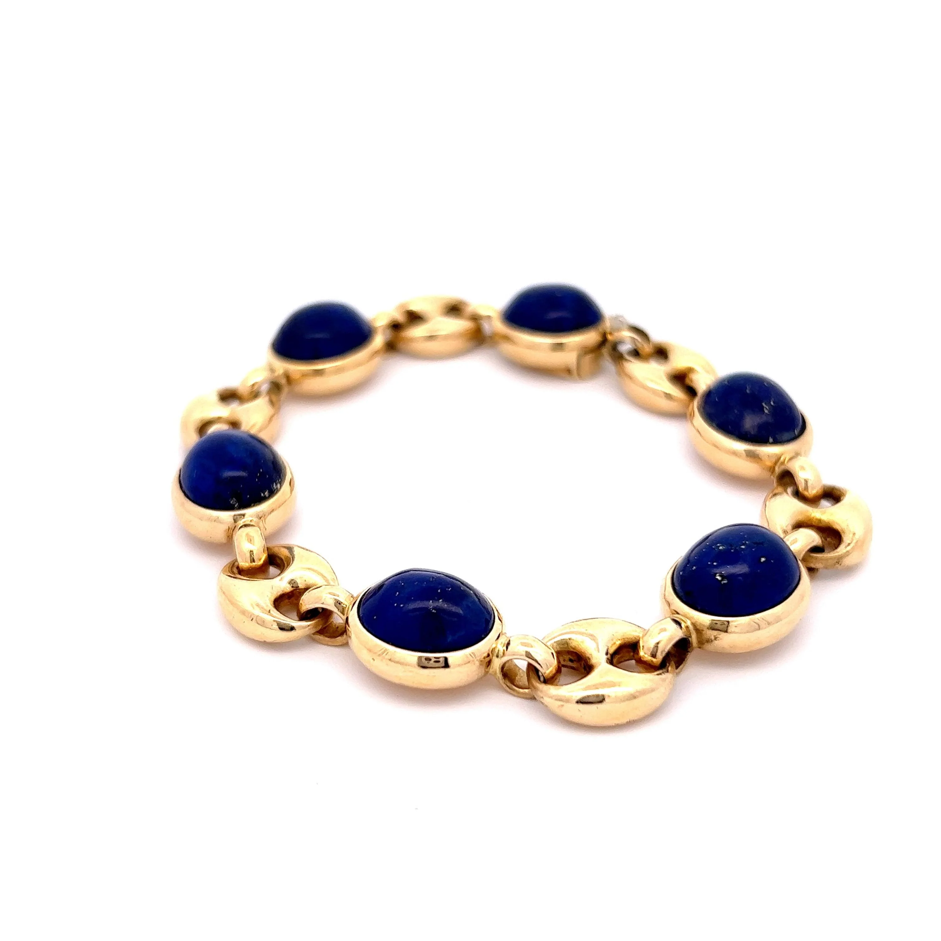 36.90 Lapis Lazuli Cabochon Bracelet in 18k Yellow Gold - Image 2