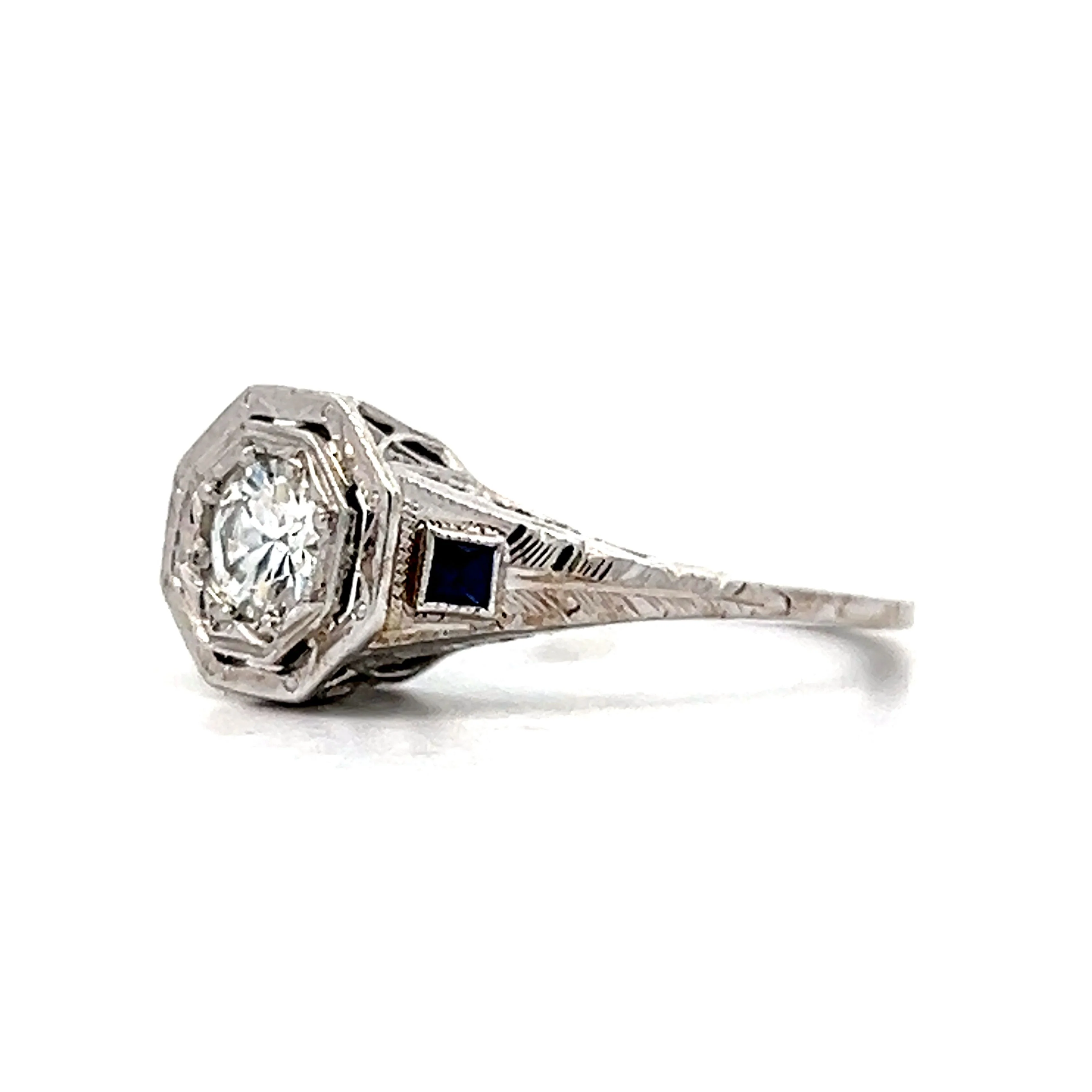 .36 Antique Art Deco Diamond Engagement Ring in 18k - Image 2