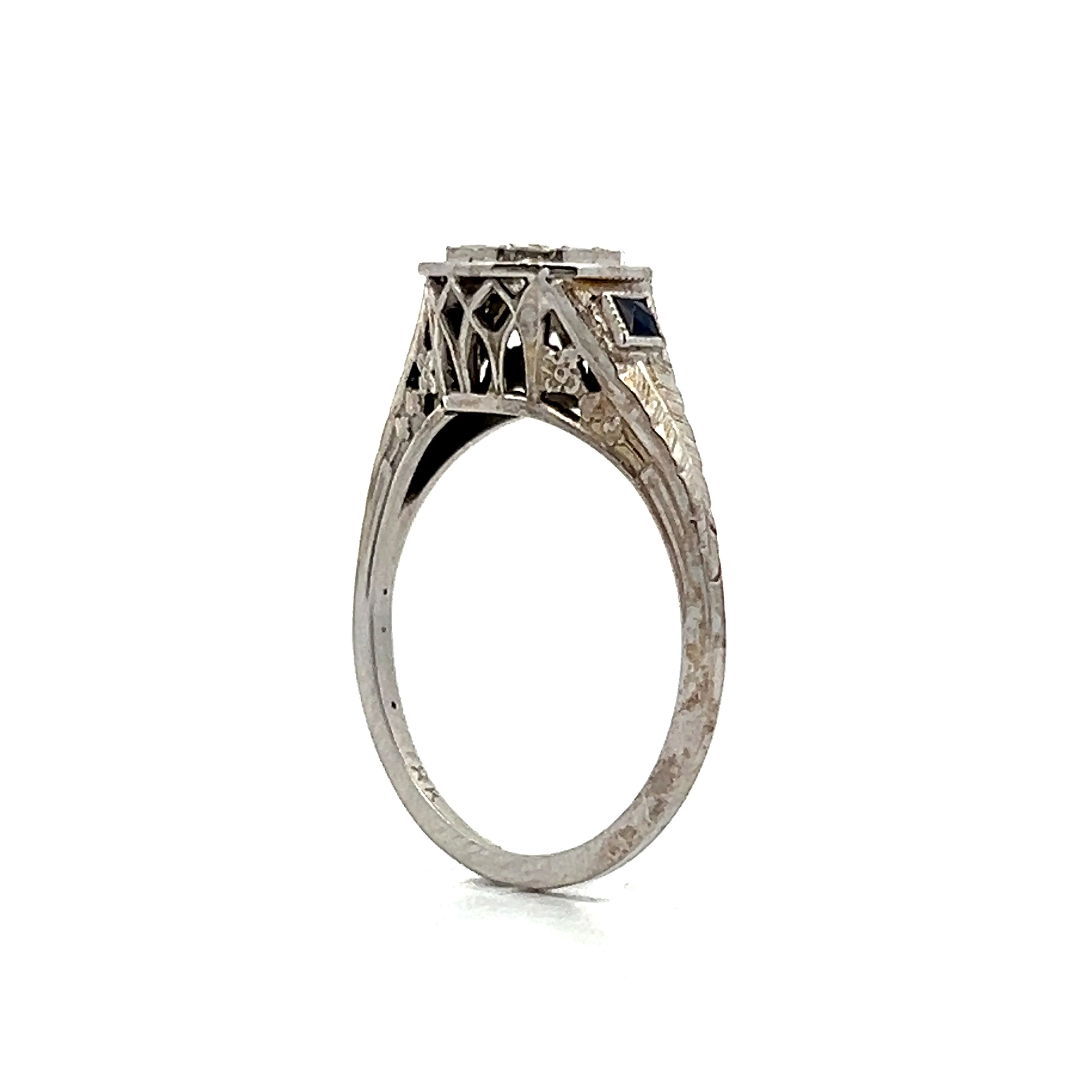 .36 Antique Art Deco Diamond Engagement Ring in 18k - Image 4