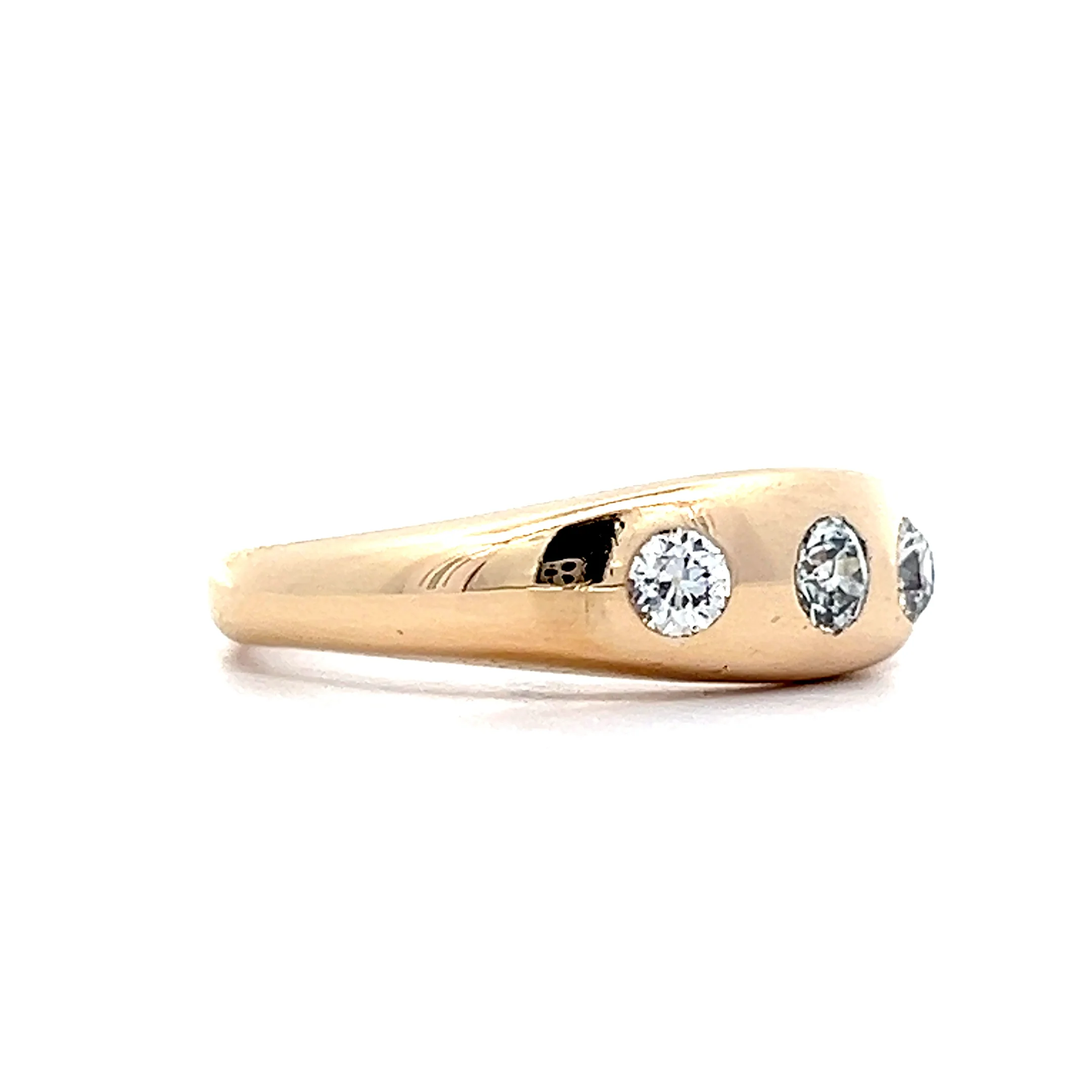 .36 Antique Victorian Flush Set Three Stone Ring in 14k - Image 3